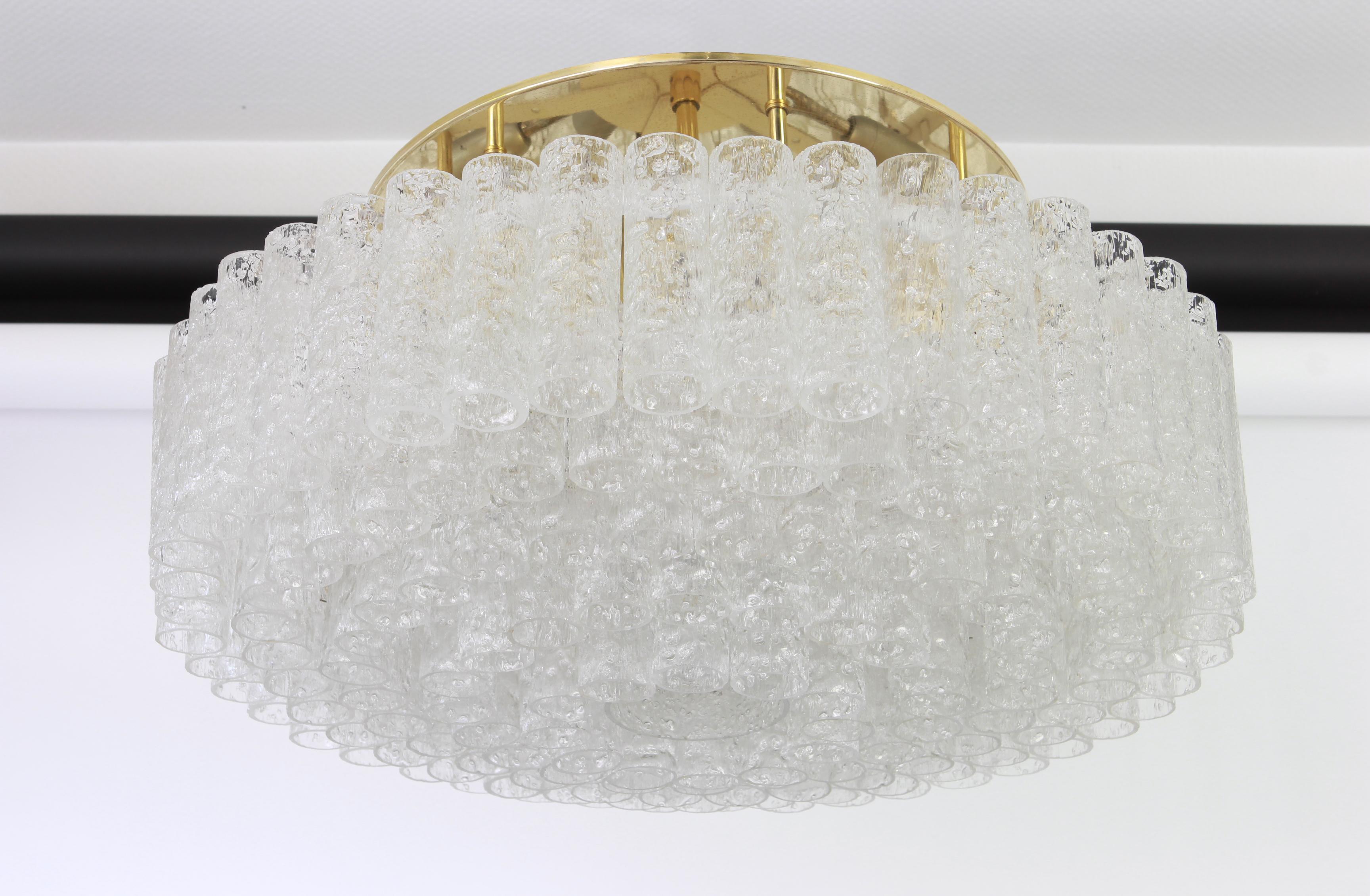 Large Murano Glass Tubes Chandelier by Doria, Germany, 1960s In Good Condition For Sale In Aachen, NRW