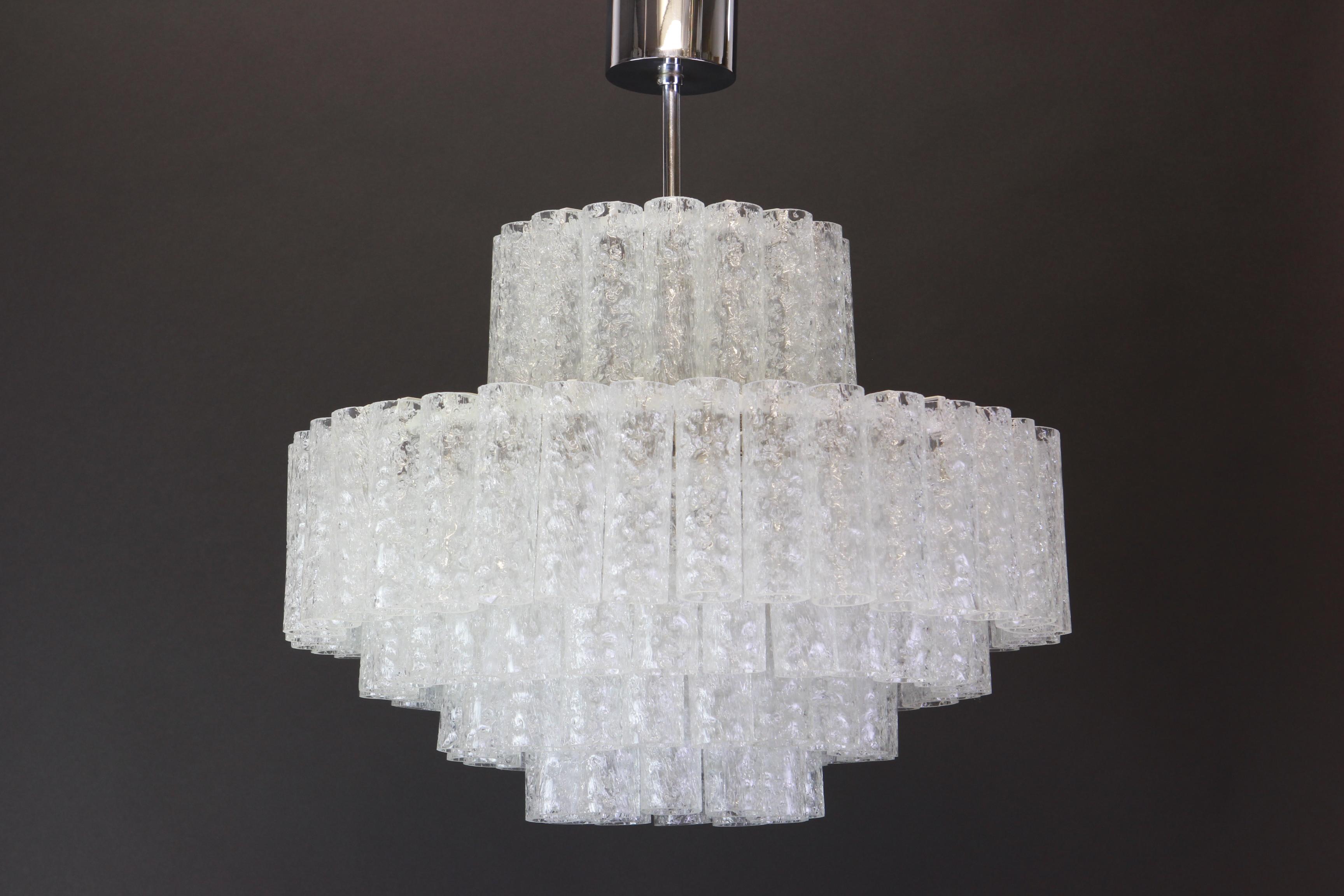 Large Murano Glass Tubes Chandelier by Doria, Germany, 1960s 1