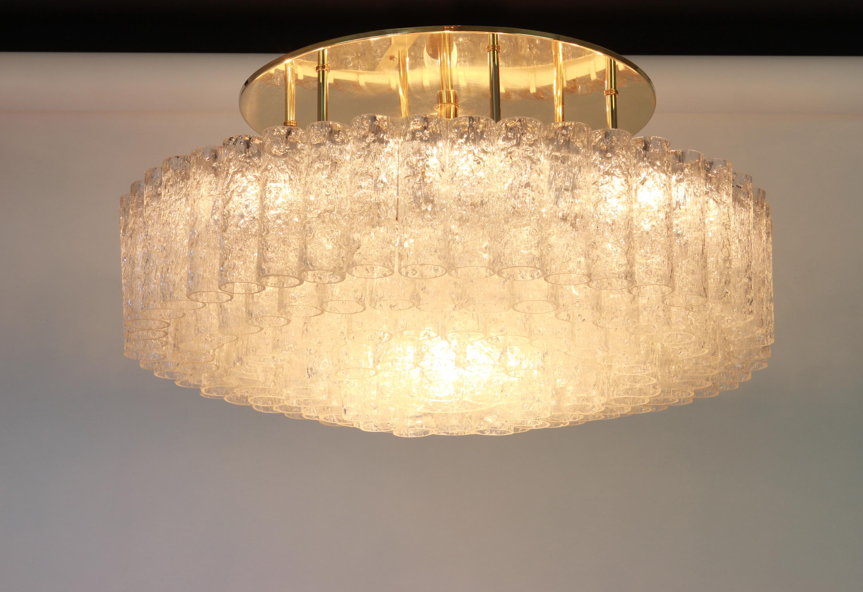 Large Murano Glass Tubes Chandelier by Doria, Germany, 1960s For Sale 2
