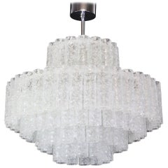 Large Murano Glass Tubes Chandelier by Doria, Germany, 1960s