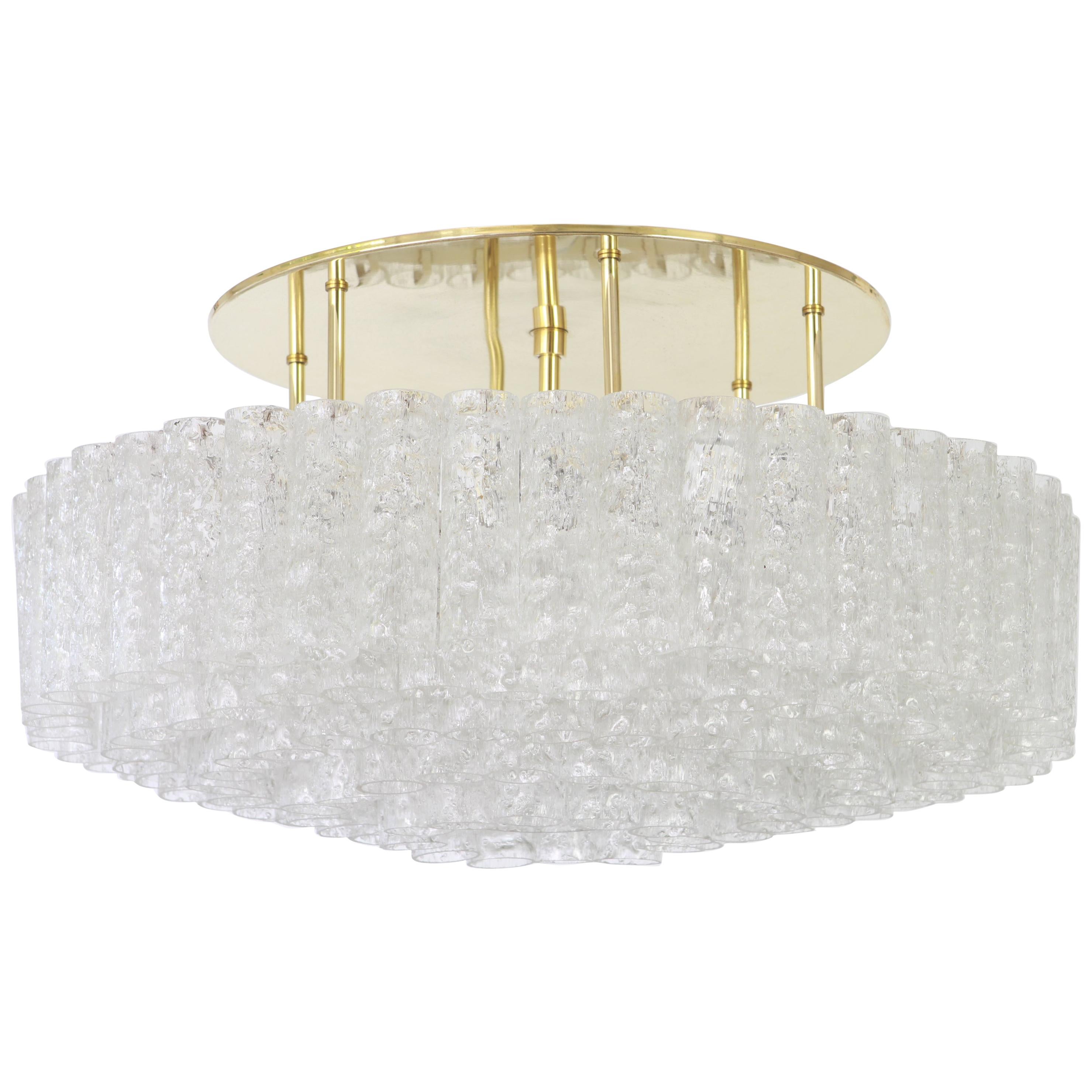 Large Murano Glass Tubes Chandelier by Doria, Germany, 1960s For Sale
