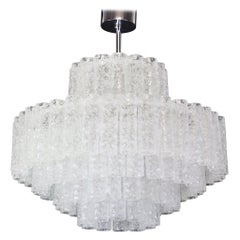 Vintage Large Murano Glass Tubes Chandelier by Doria, Germany, 1960s