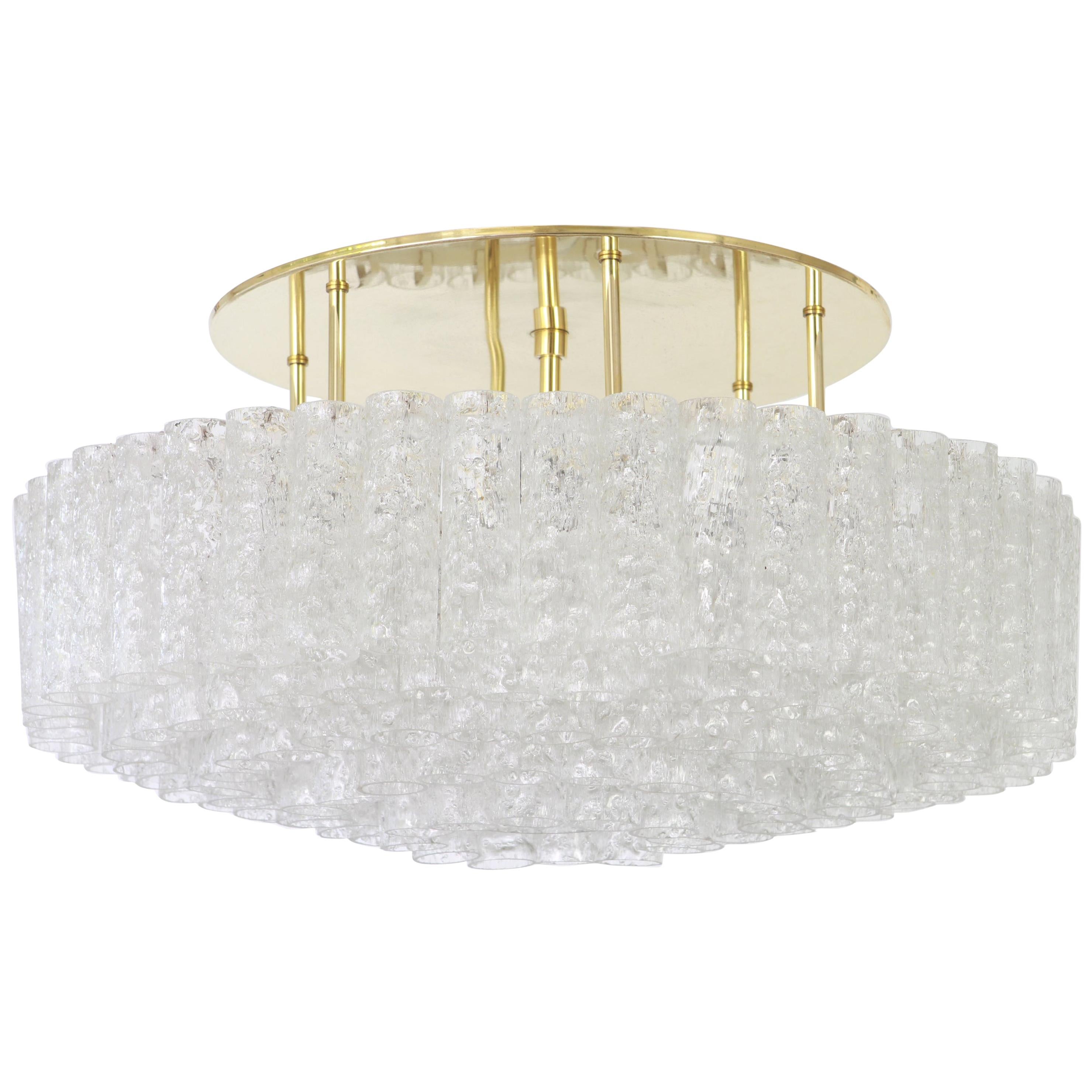 Large Murano Glass Tubes Chandelier by Doria, Germany, 1960s