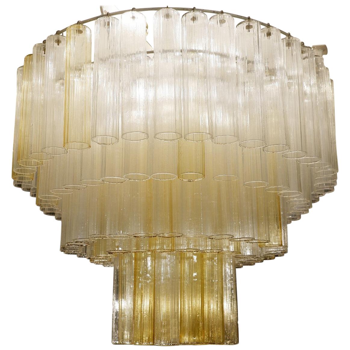 Fantastic Murano Glass Tube Chandelier, 36 Pink Glass Tube at 1stDibs