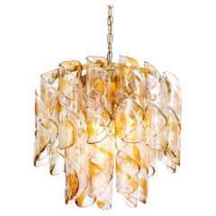 Large Murano Glass Tubes Flush Mount Light by Kaiser , Germany, 1960s