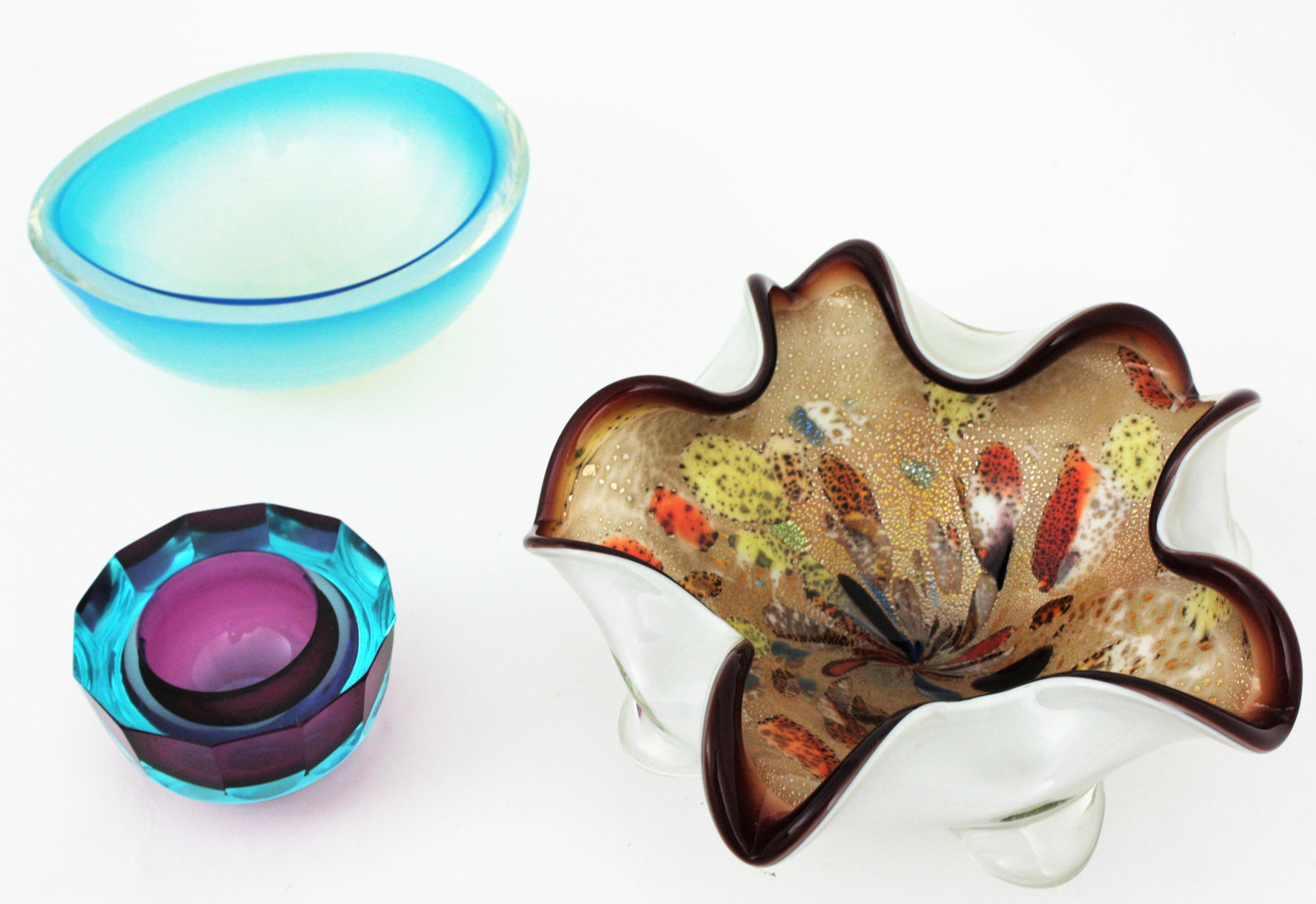 Große Schale aus italienischem Murano-Kunstglas mit mehrfarbiger Murrine von Dino Martens Avem im Angebot 3