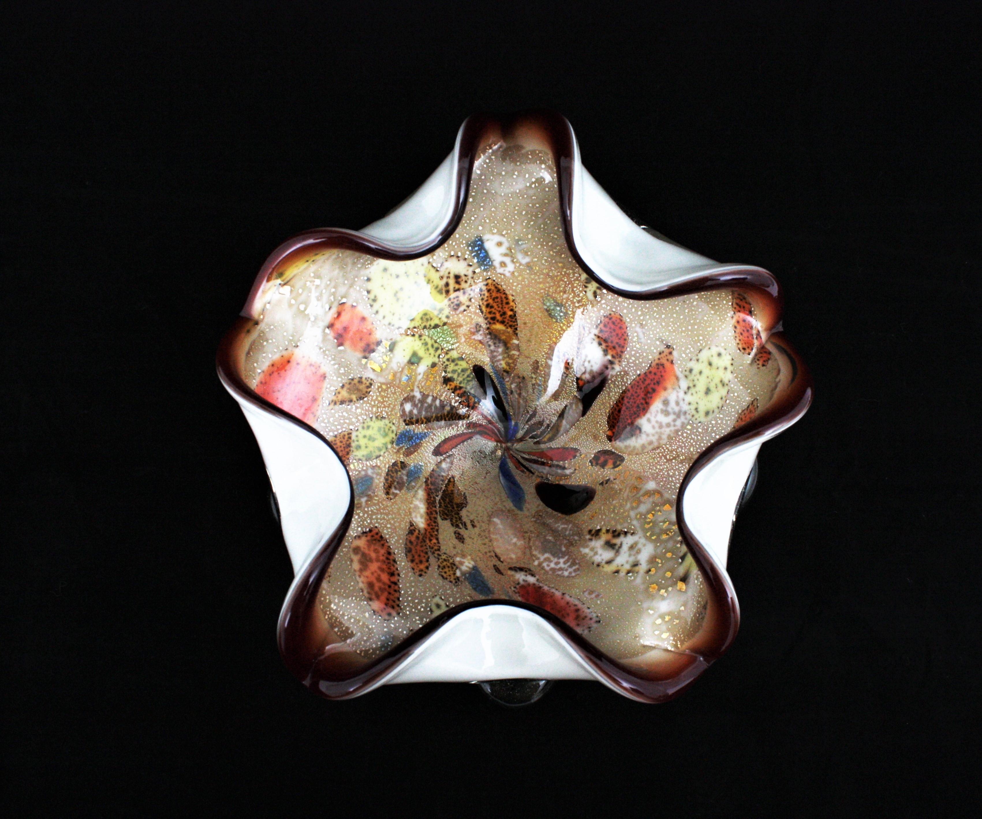 Große Schale aus Muranoglas mit mehrfarbigem Murrine-Kunstglas von Dino Martens Avem (Moderne der Mitte des Jahrhunderts) im Angebot