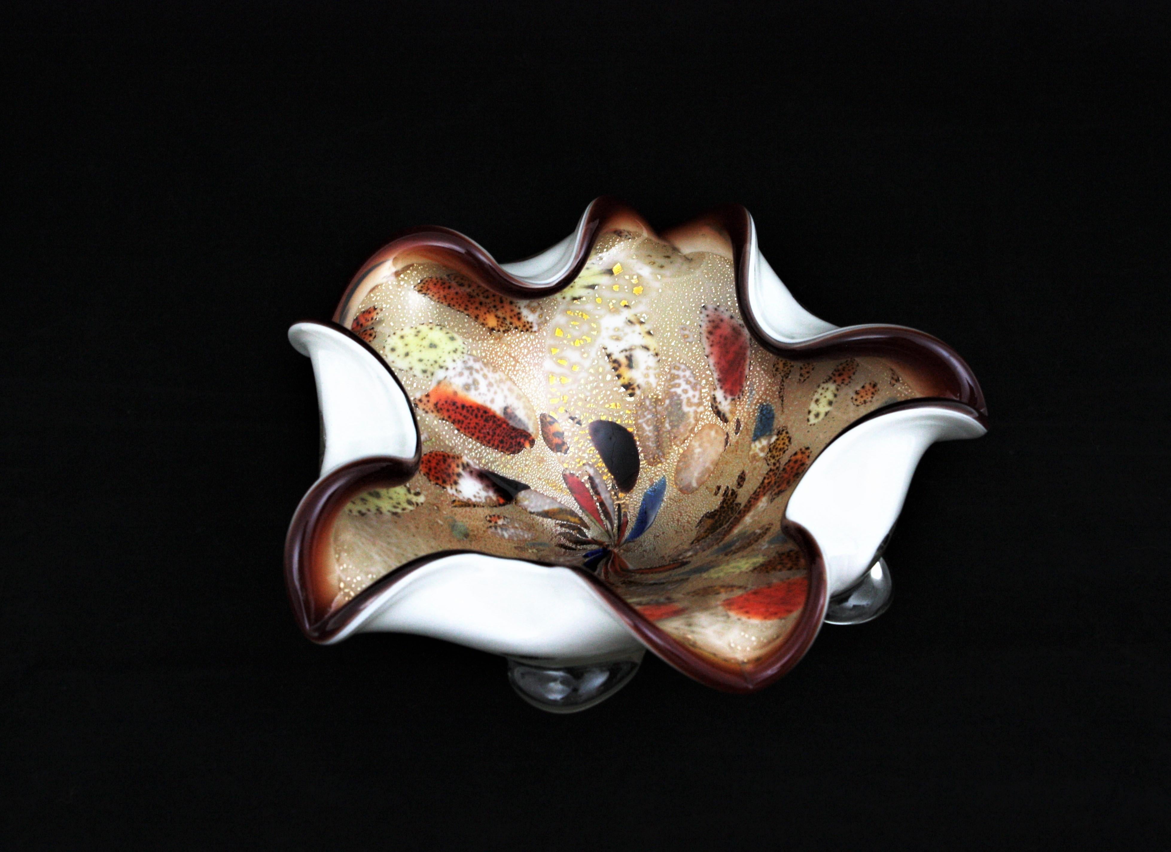 Murano Multicolor Murrine Art Glass Large Bowl by Dino Martens Avem In Excellent Condition For Sale In Barcelona, ES