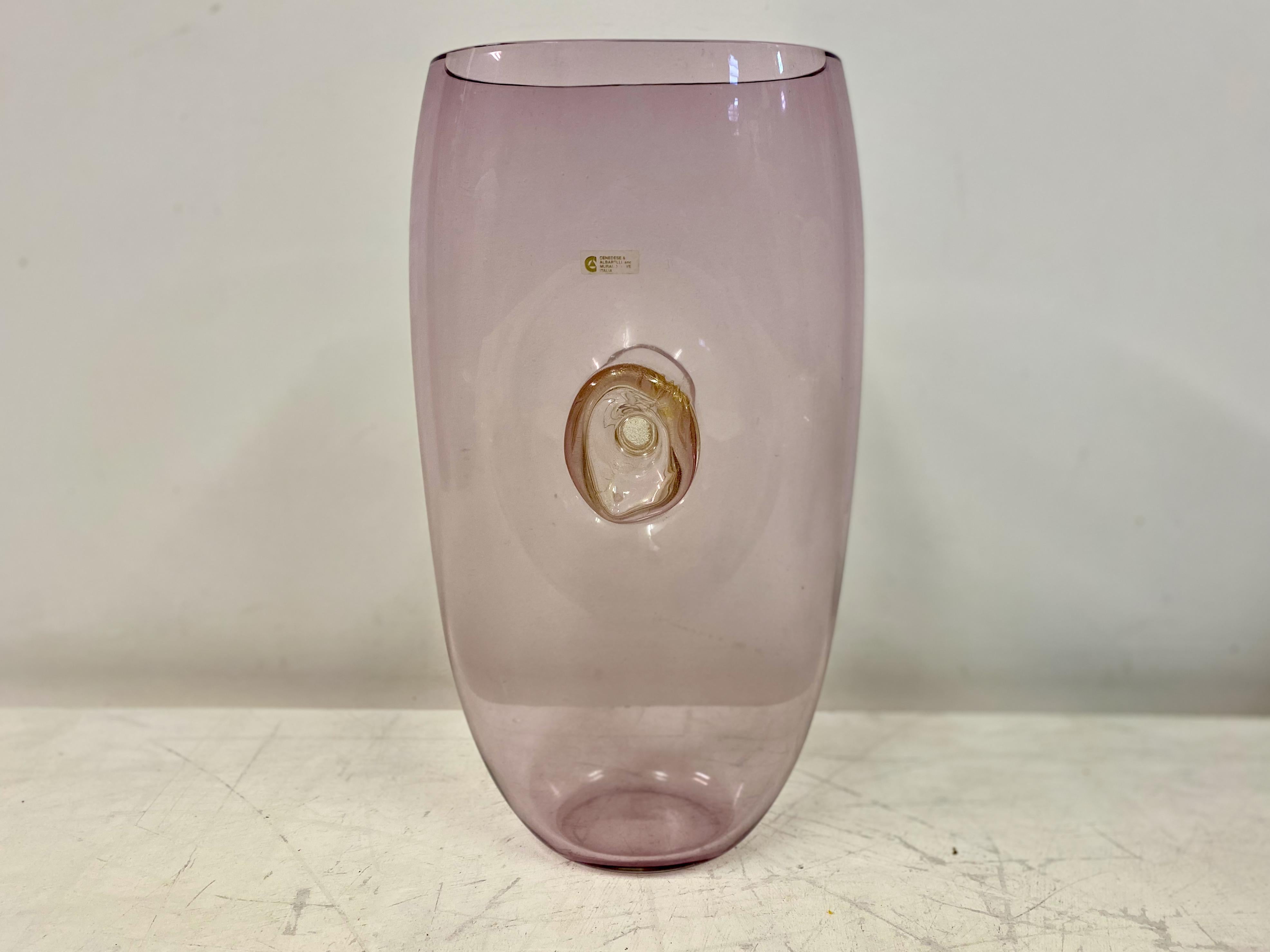 Mid-Century Modern Large Murano Glass Vase by Cenedese & Albarelli For Sale