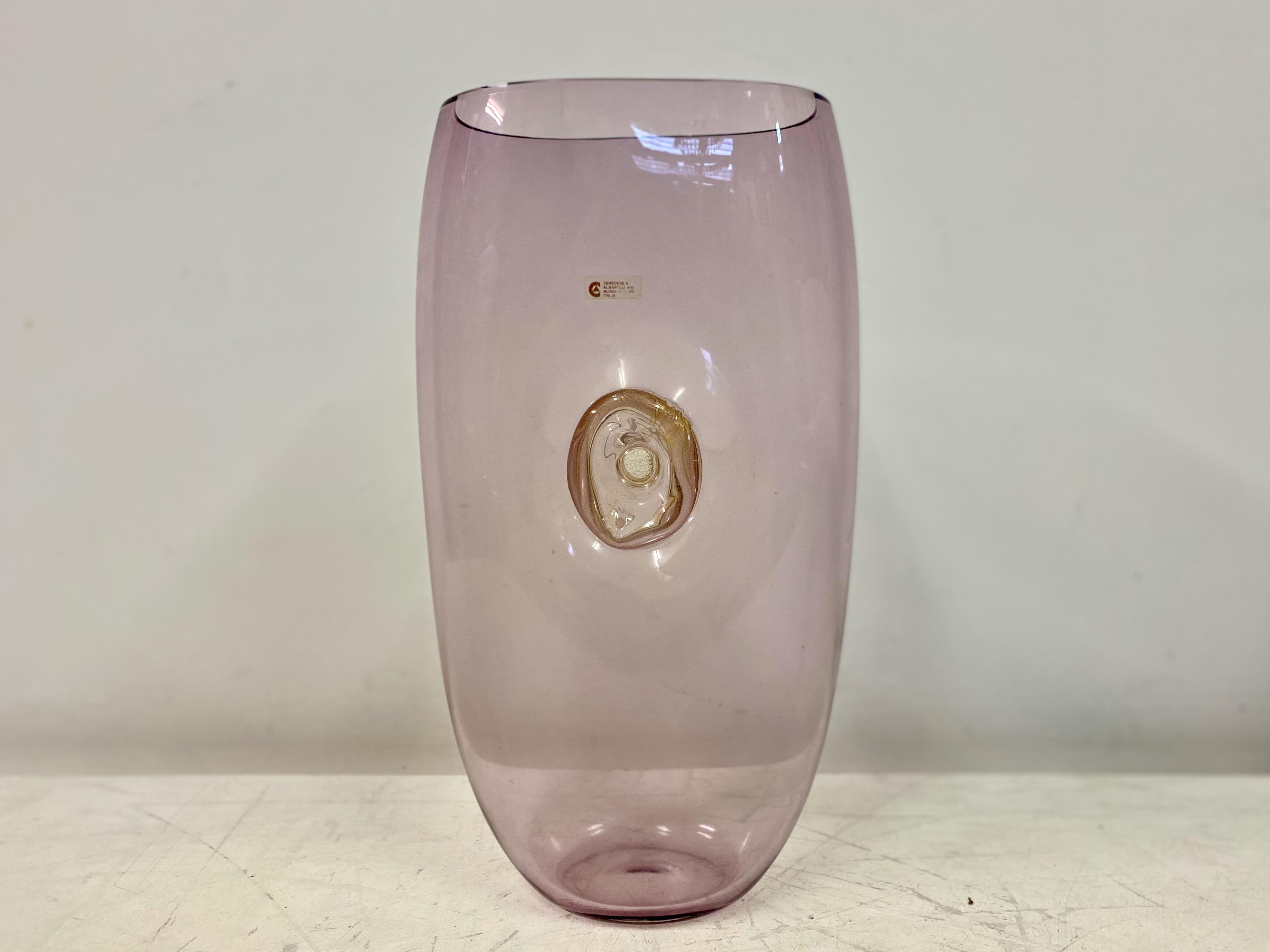 Italian Large Murano Glass Vase by Cenedese & Albarelli For Sale