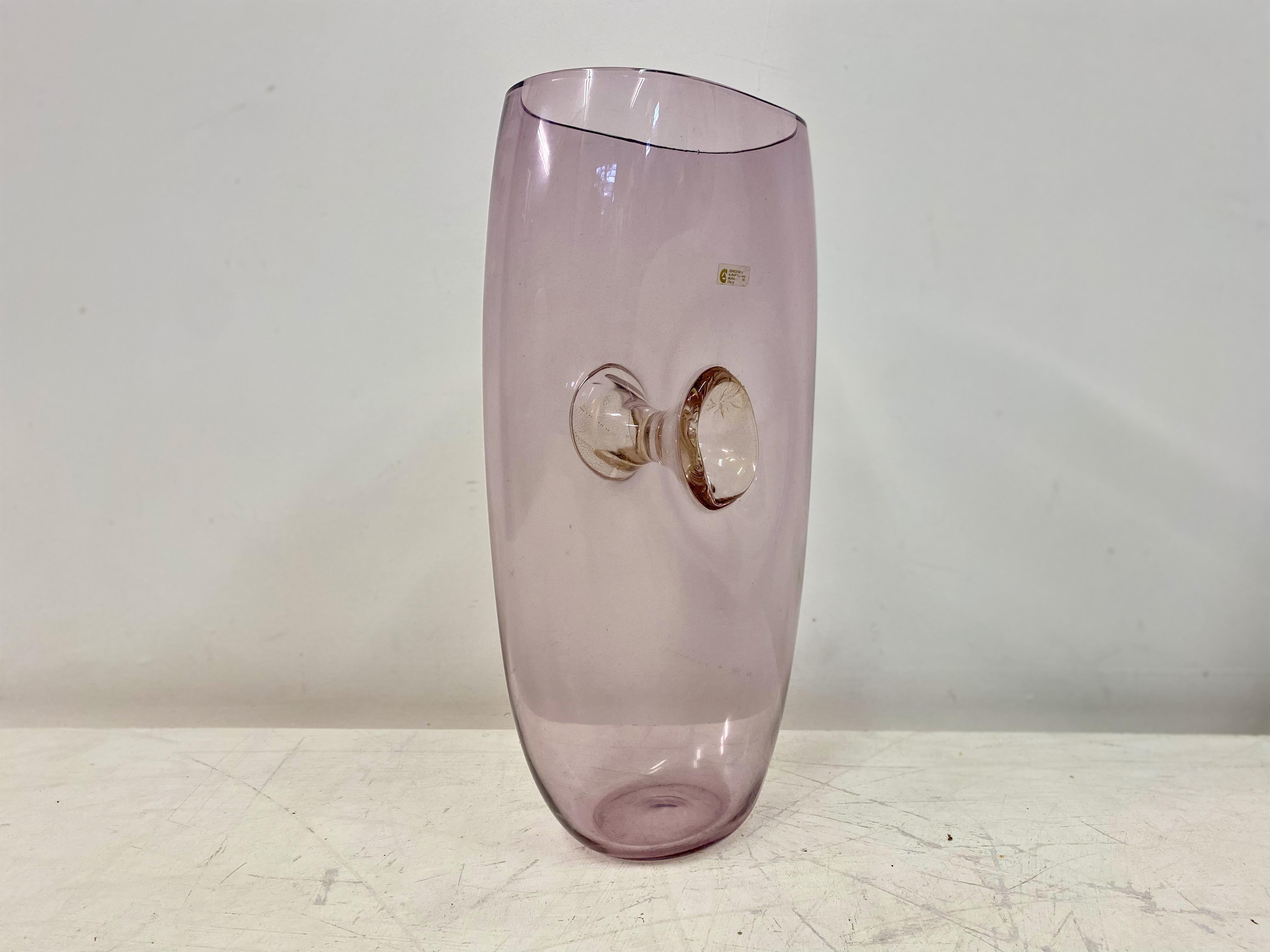 Large Murano Glass Vase by Cenedese & Albarelli For Sale 1