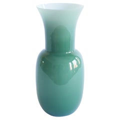 Large Murano Glass Vase Light Blue/Grey by Aureliano Toso, Italy, 2000