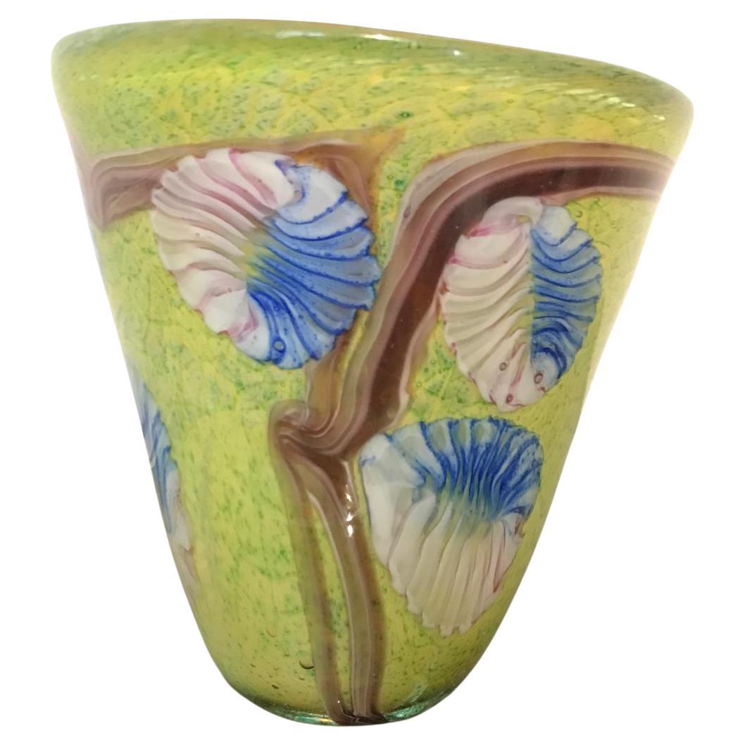 Gran jarrón de cristal de Murano con murrinas