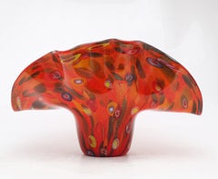Large Murano Glass Vase With Polychrome And Murrina Inclusions