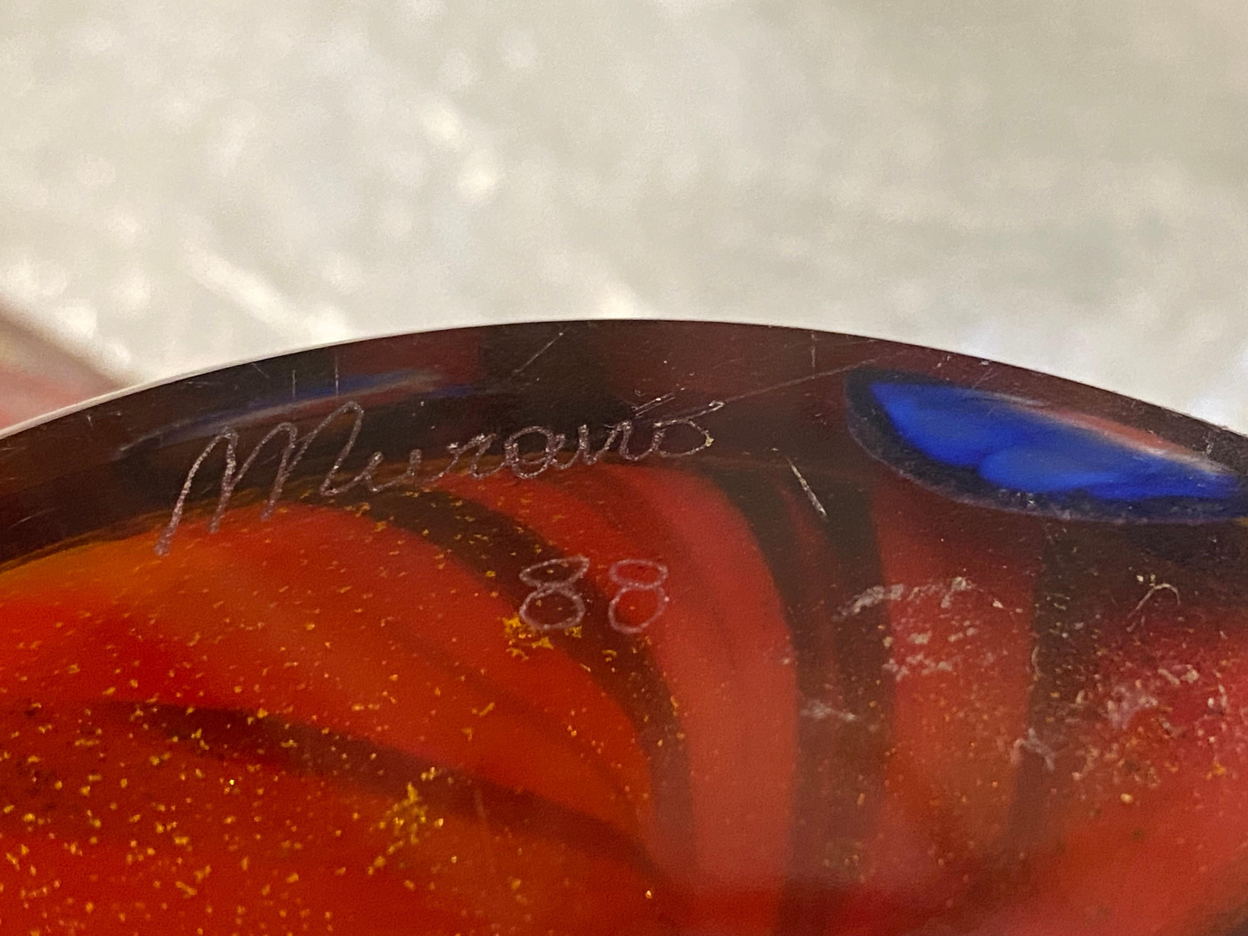 Große Murano-Glasvase mit polychromen und Muranoglas-Einschlüssen im Angebot 2
