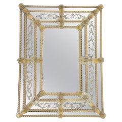 Large Murano Glass Wall Mirror attributed to Barovier 
Toso, 1940s