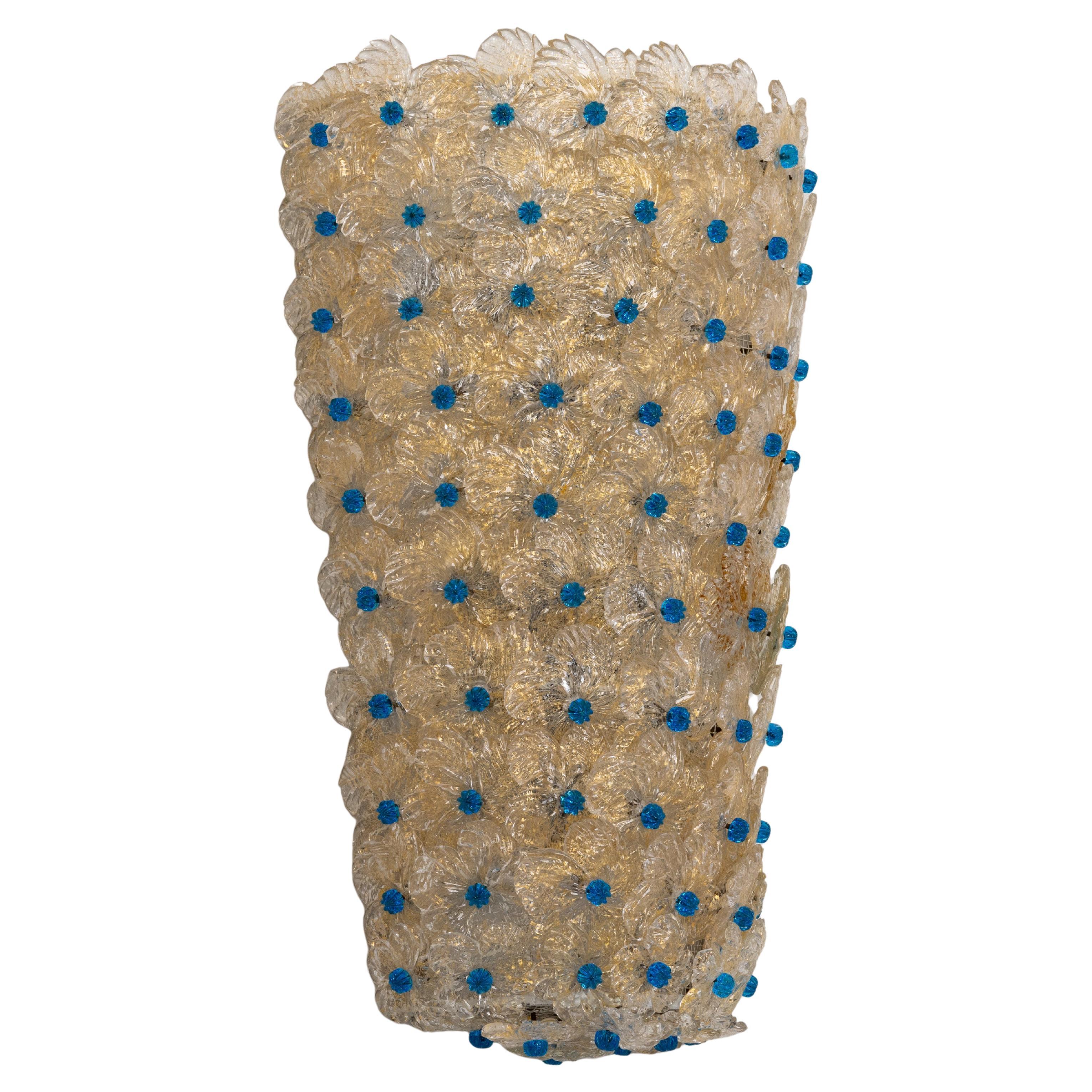 Large Murano Glass Wall Sconce by Barovier 
Toso, Italy, 1970s For Sale