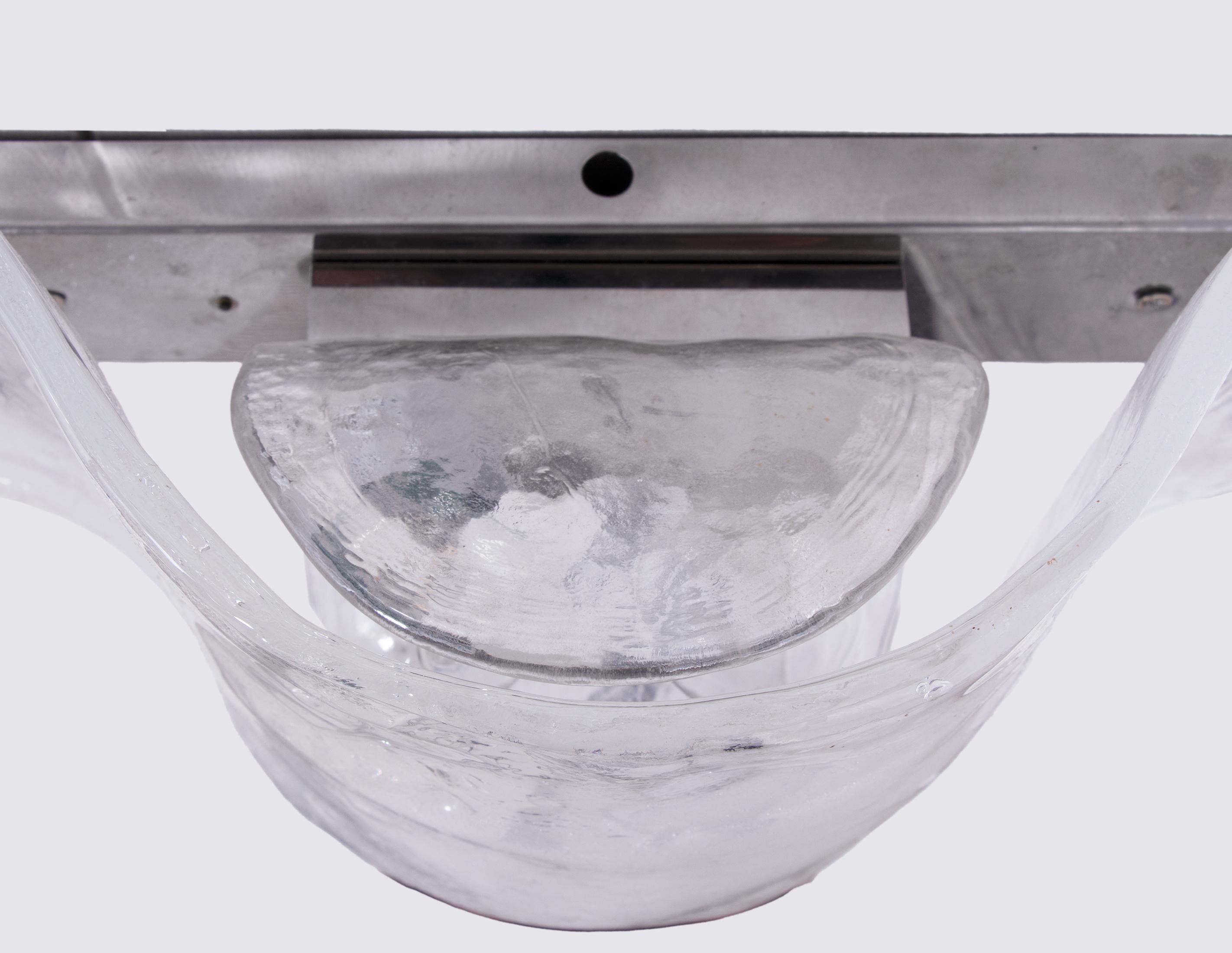 Grande applique murale et plafonnier en verre de Murano par Carlo Nason pour Mazzega, années 1960 en vente 6