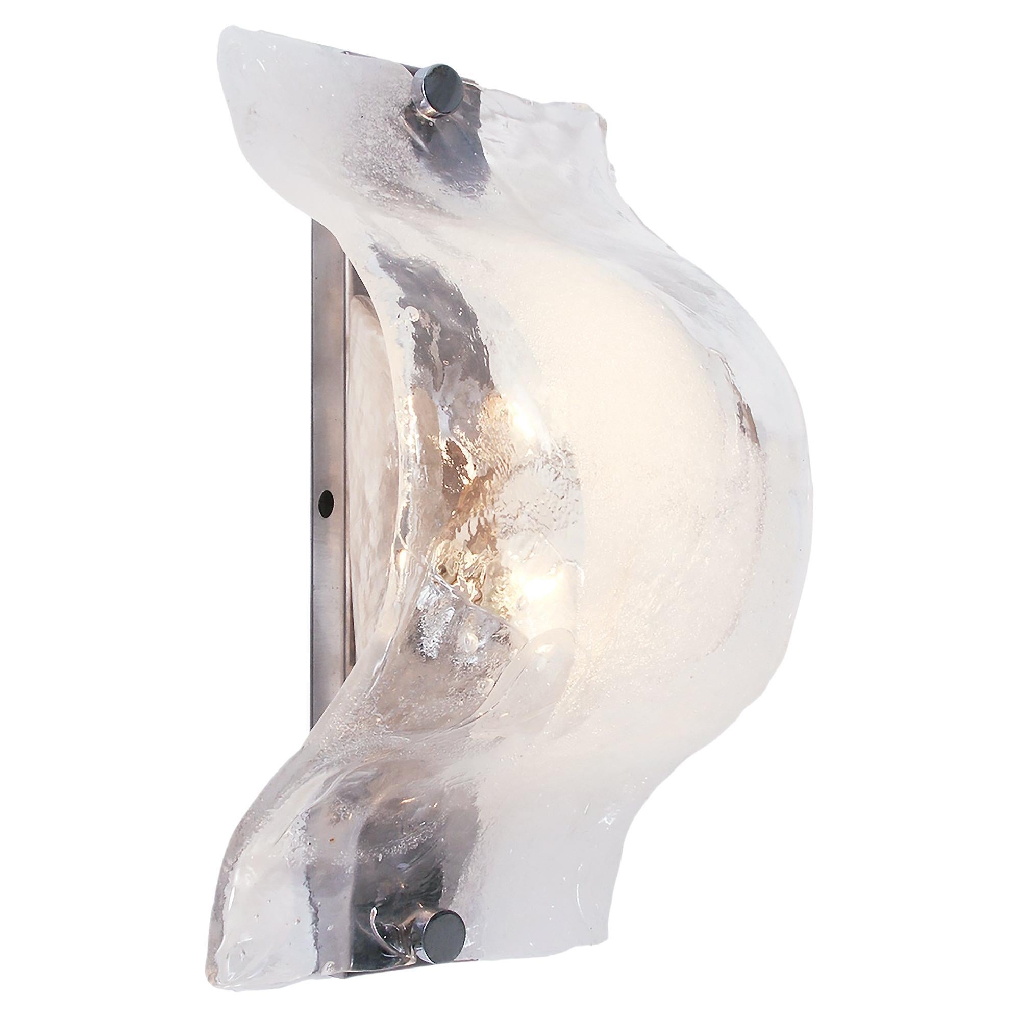 Large Murano Glass Wall Sconce & Ceiling Light by Carlo Nason for Mazzega, 1960s