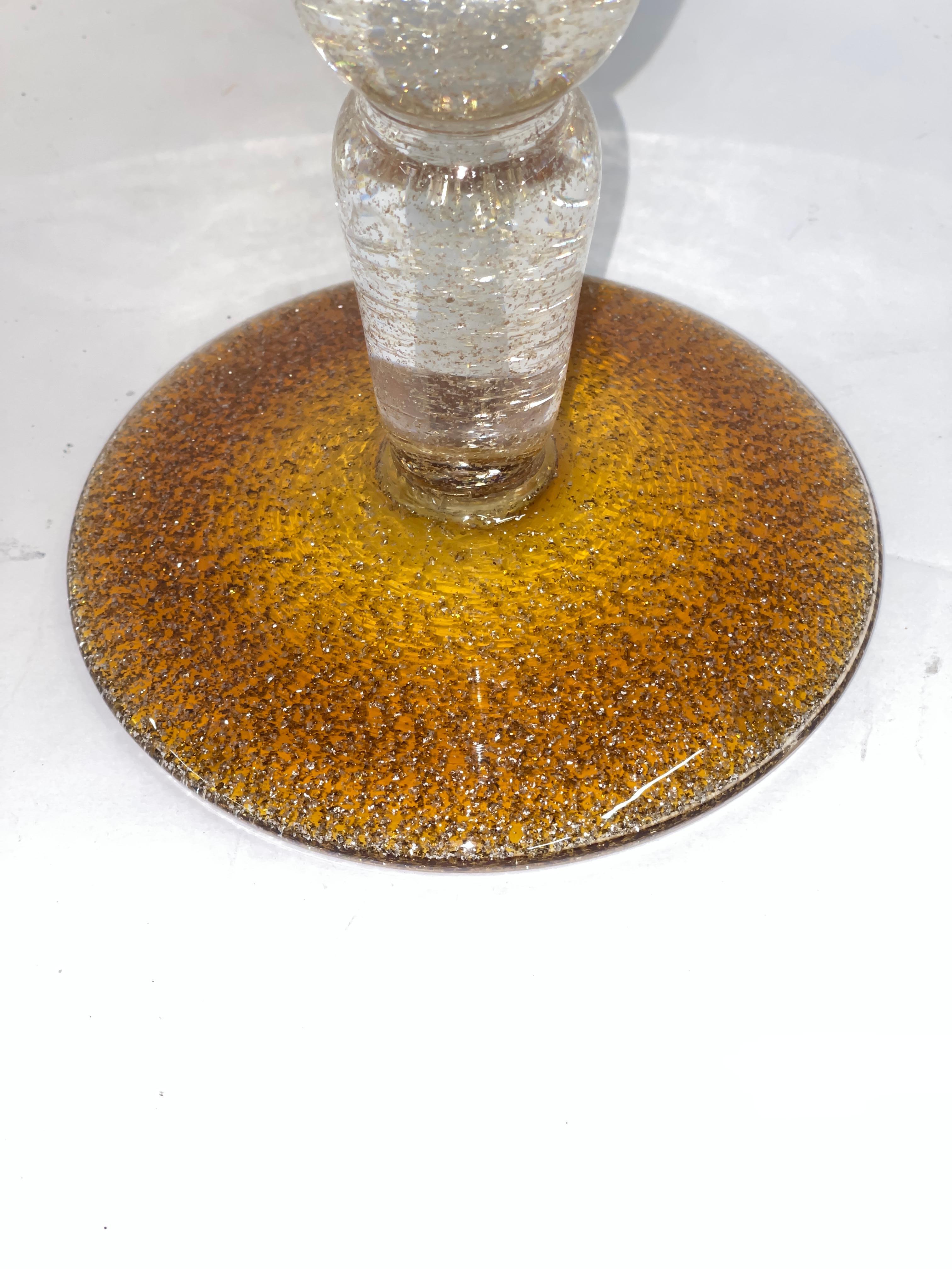 20th Century Large Murano Gold Glass Tazza For Sale