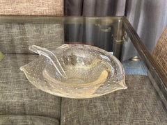 Large Murano Gold Organic Shape Centerpiece Bowl