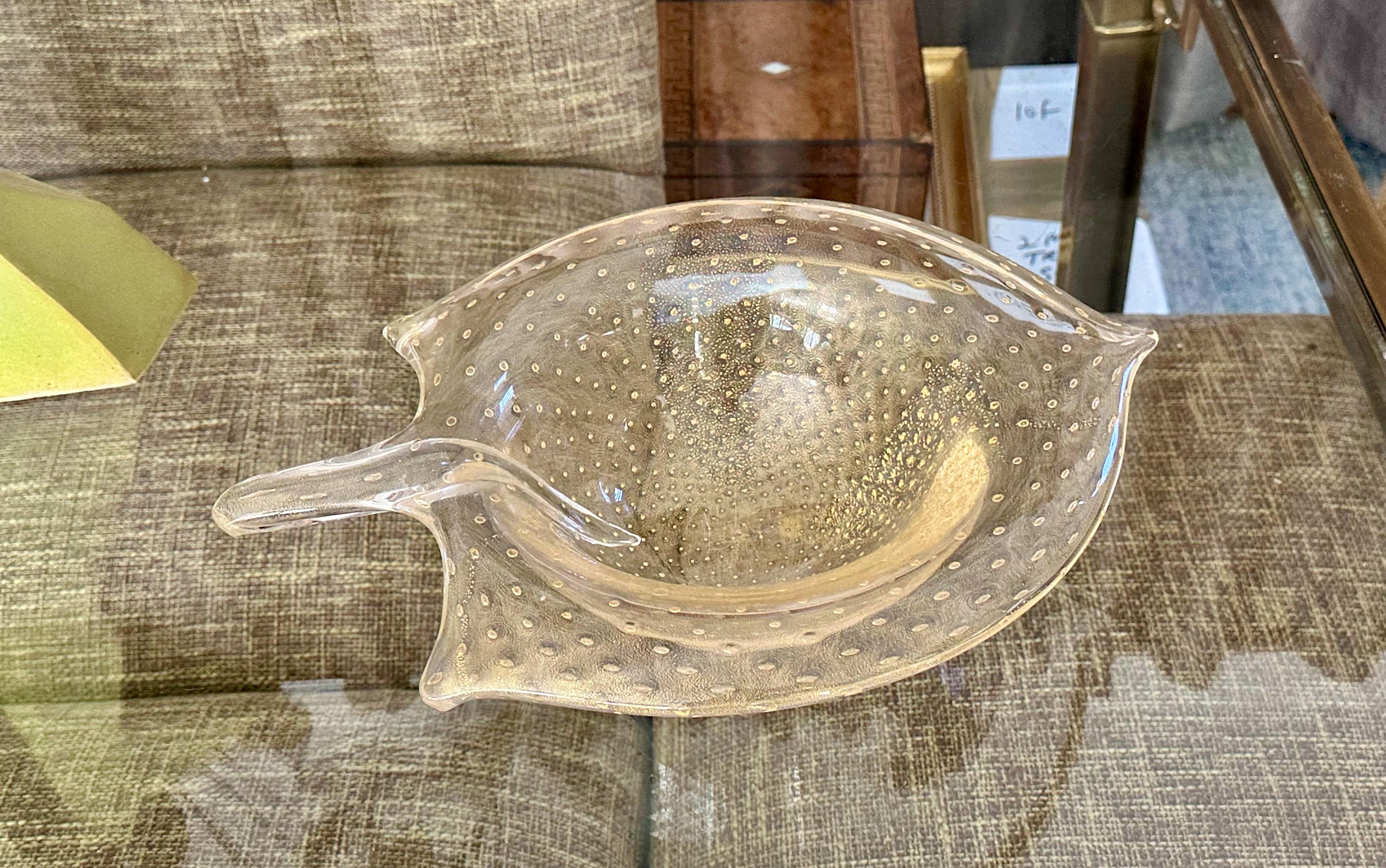 Große Murano Gold organische Form Tafelaufsatz Schale (Ende des 20. Jahrhunderts) im Angebot