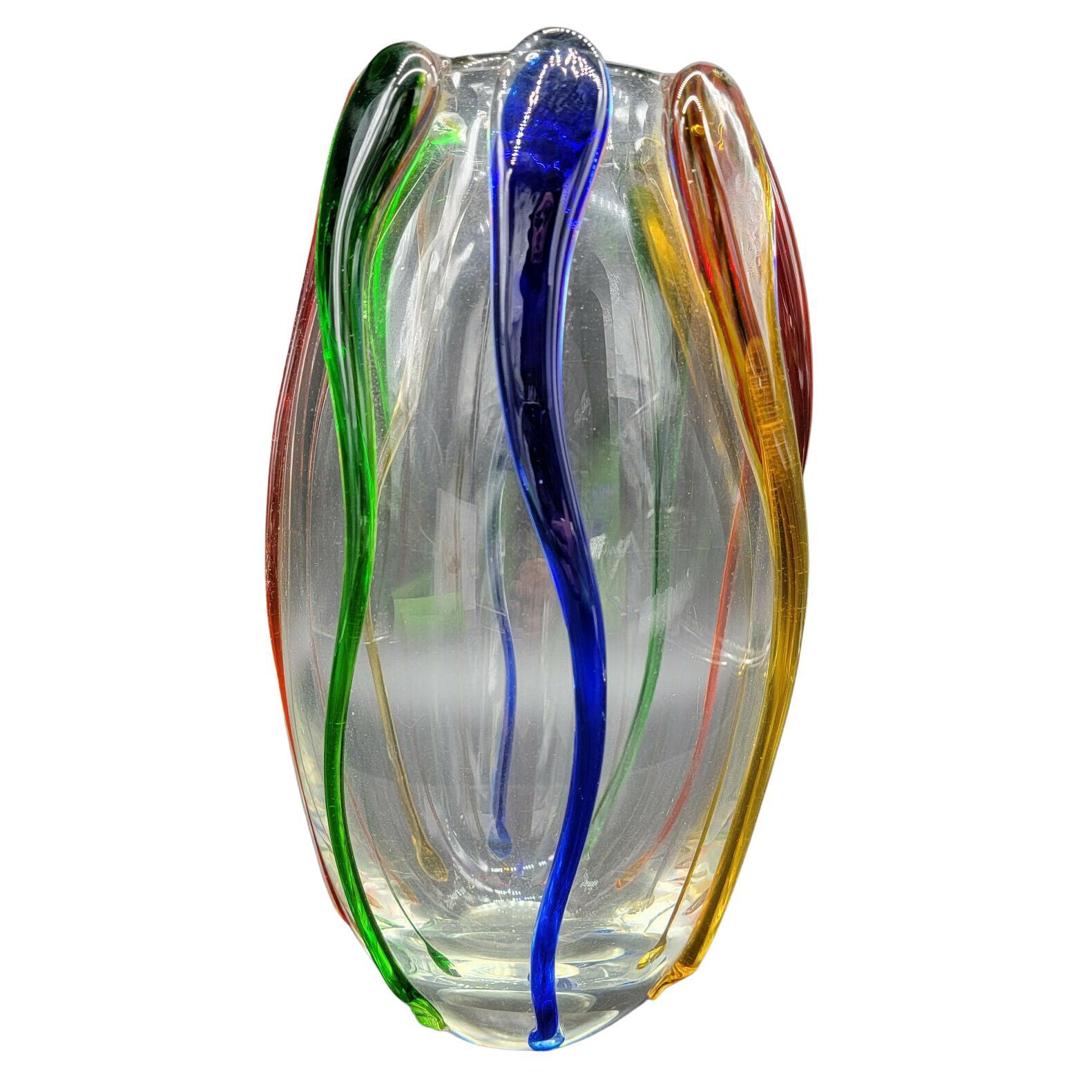 Large Murano Hand Blown Art Glass Vase