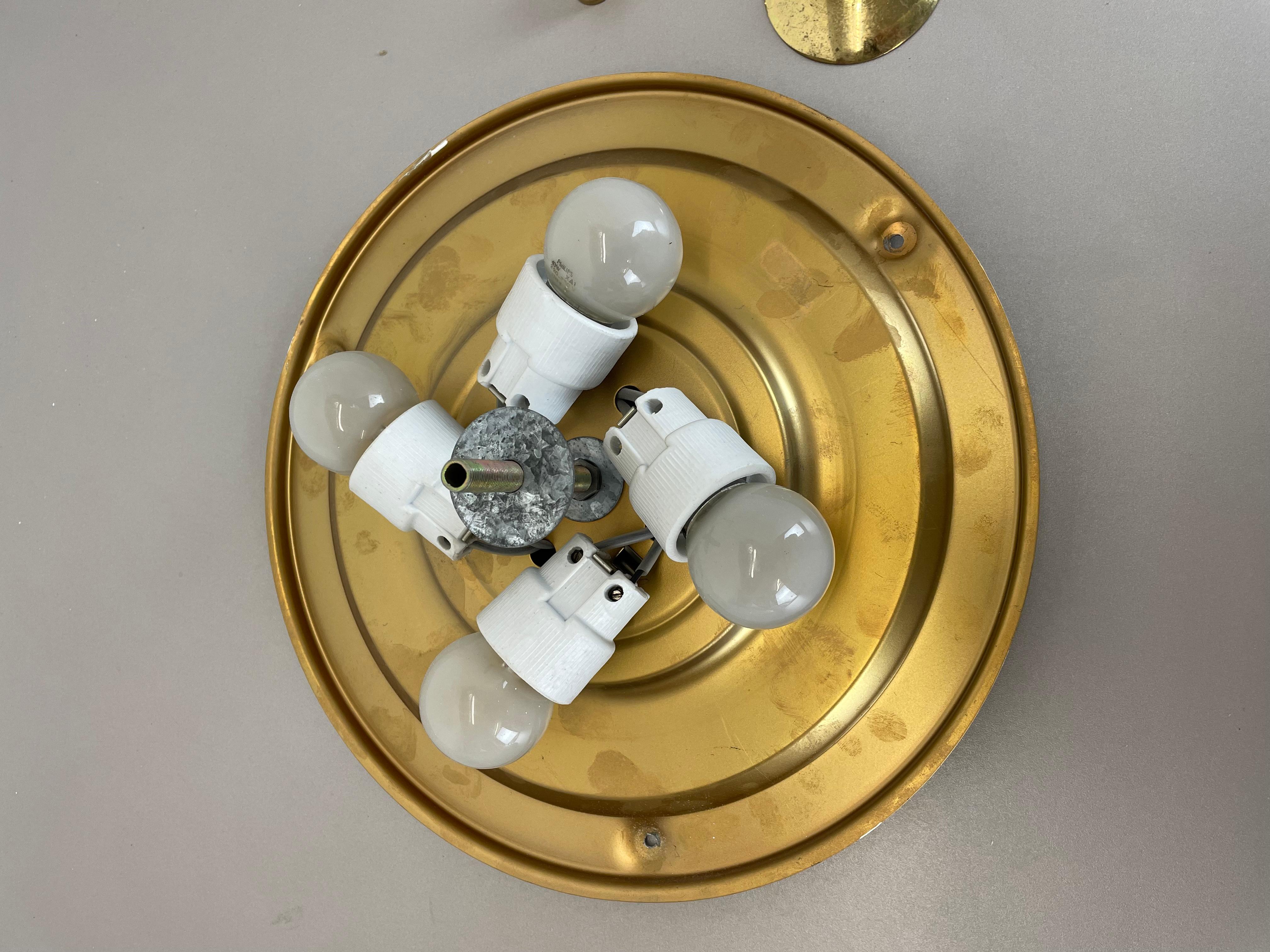 Gran lámpara de techo de cristal helado de Murano Aplique de pared estilo Kalmar, años 70 en venta 6