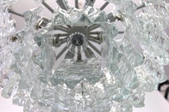 1 of 2 Large Murano Ice Glass Chandelier by Kalmar, Austria, 1960s
