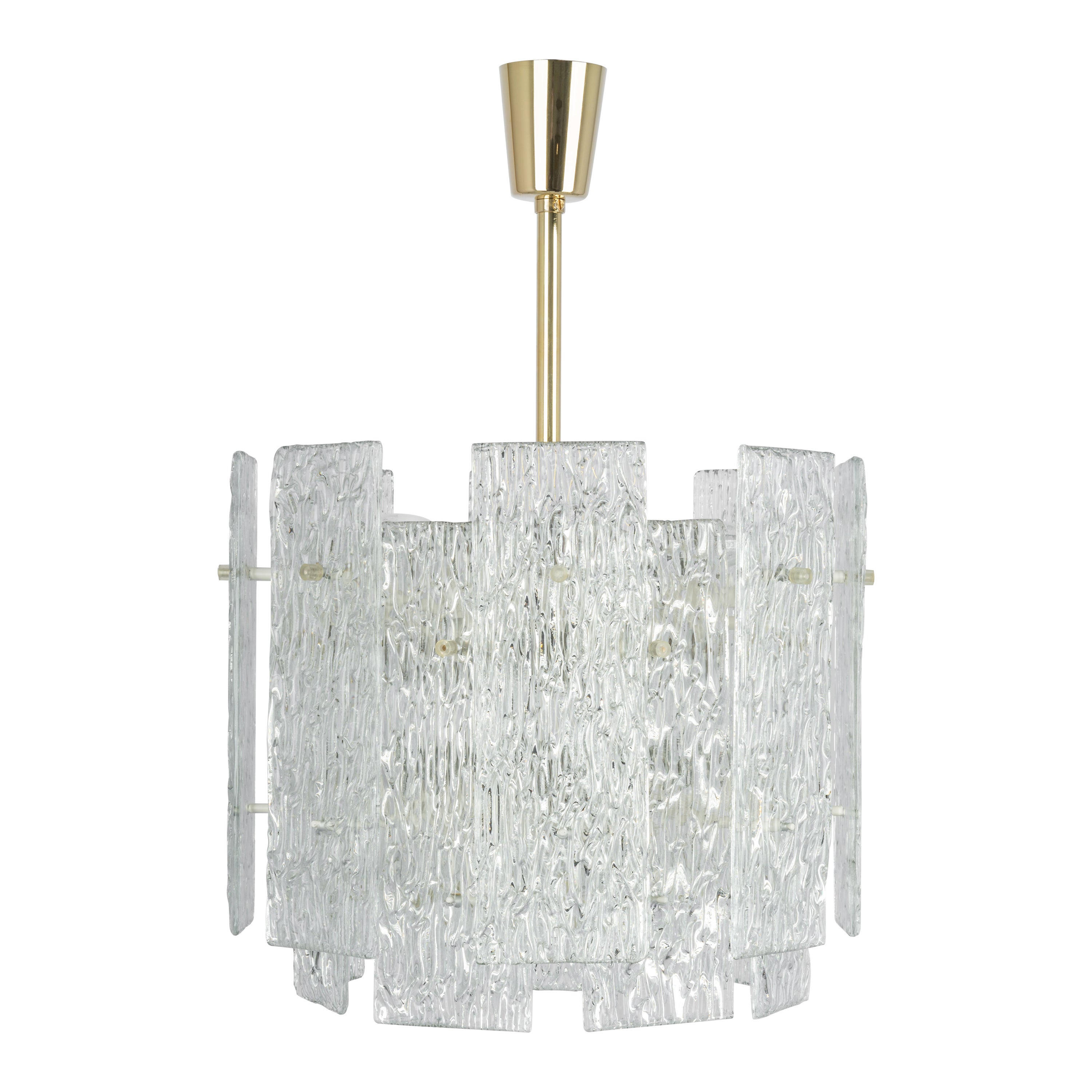 Grande lampadario in vetro di Murano di Kalmar, Austria, anni '60