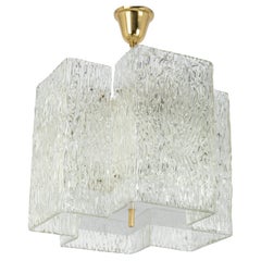 Large Murano Ice Glass Chandelier by Kalmar, Austria, 1960s