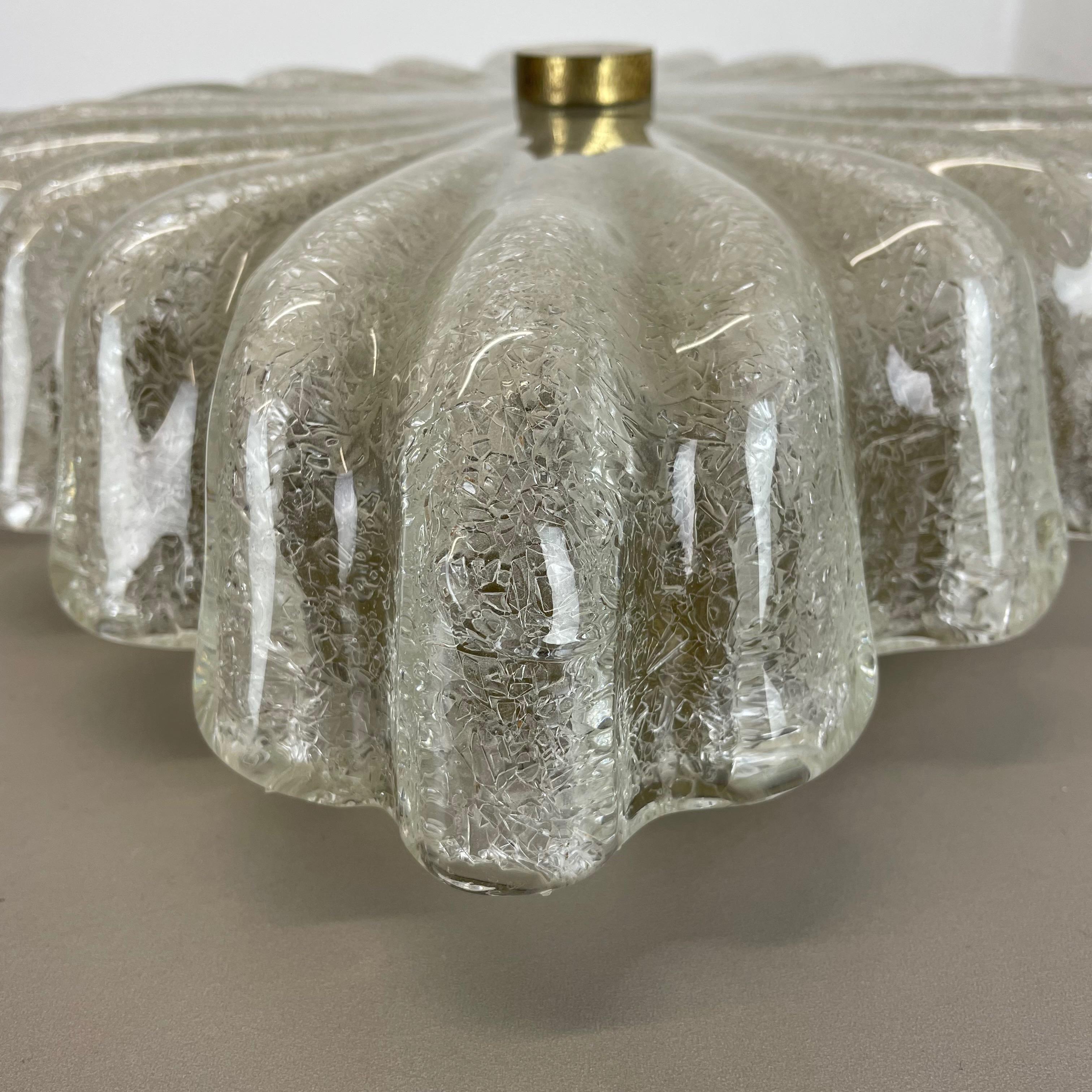 Große Wandleuchte aus Murano-Eisglas mit Blumenmuster von Fischer Leuchten, Deutschland im Angebot 4