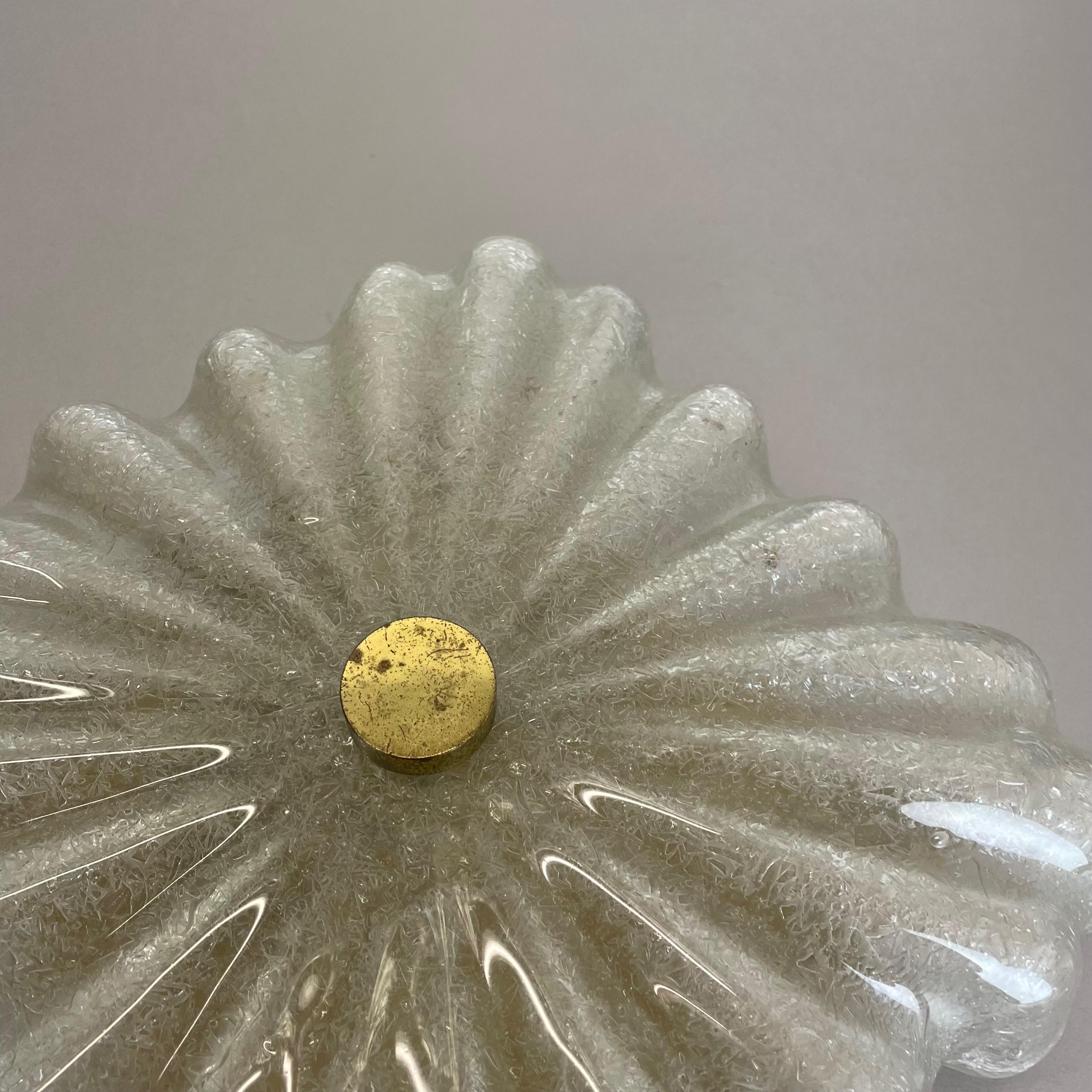 Grande applique encastrée à fleurs en verre de Murano par Fischer Leuchten, Allemagne en vente 7