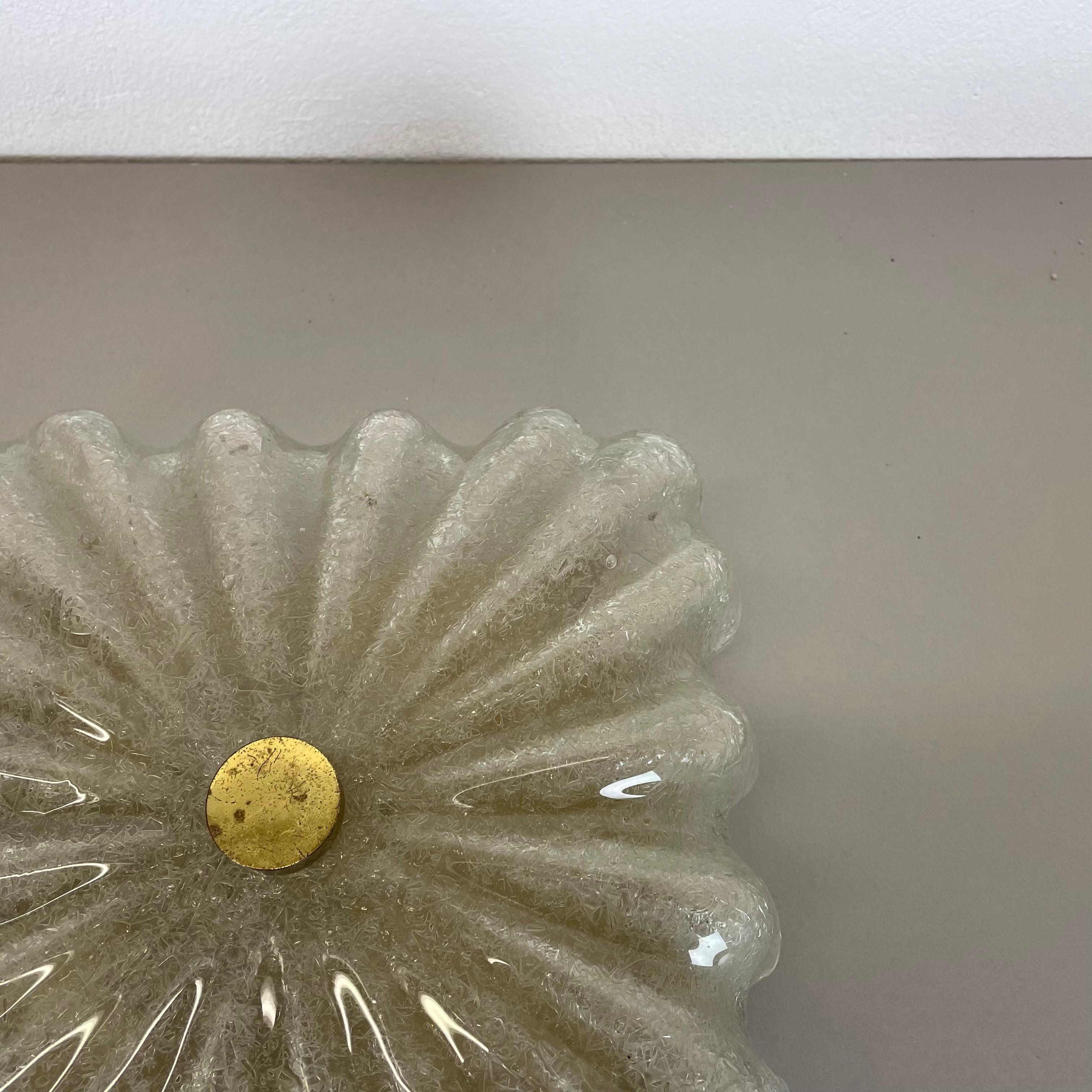 Grande applique encastrée à fleurs en verre de Murano par Fischer Leuchten, Allemagne en vente 8
