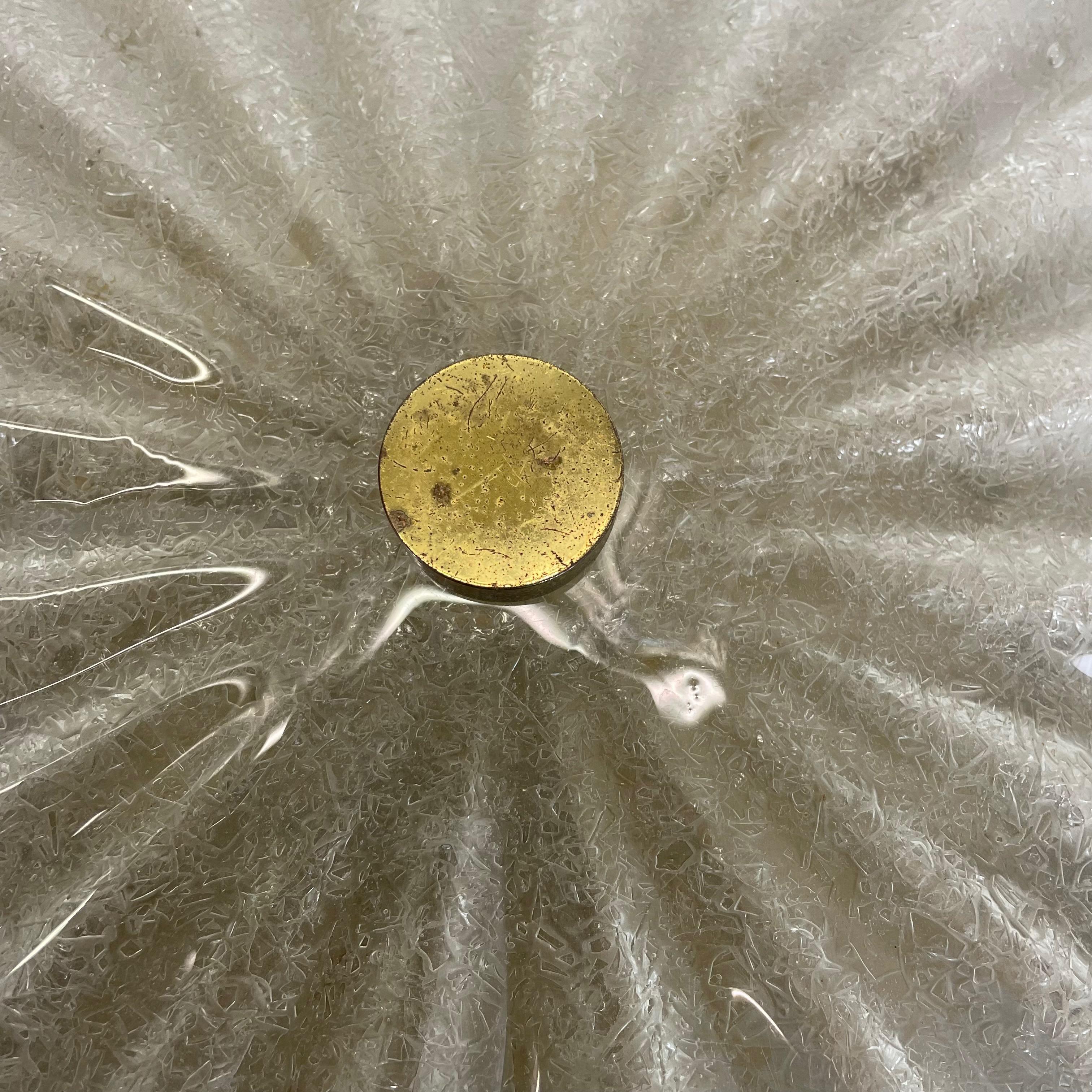 Große Wandleuchte aus Murano-Eisglas mit Blumenmuster von Fischer Leuchten, Deutschland im Angebot 3