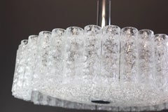 Large Murano Ice Glass Tubes Chandelier by Doria, Germany, 1970s