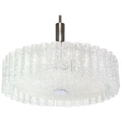 Vintage Large Murano Ice Glass Tubes Chandelier by Doria, Germany, 1970s