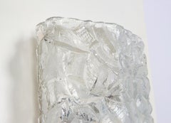 Large Murano Ice Glass Vanity Sconce by Kaiser, Germany, 1970s