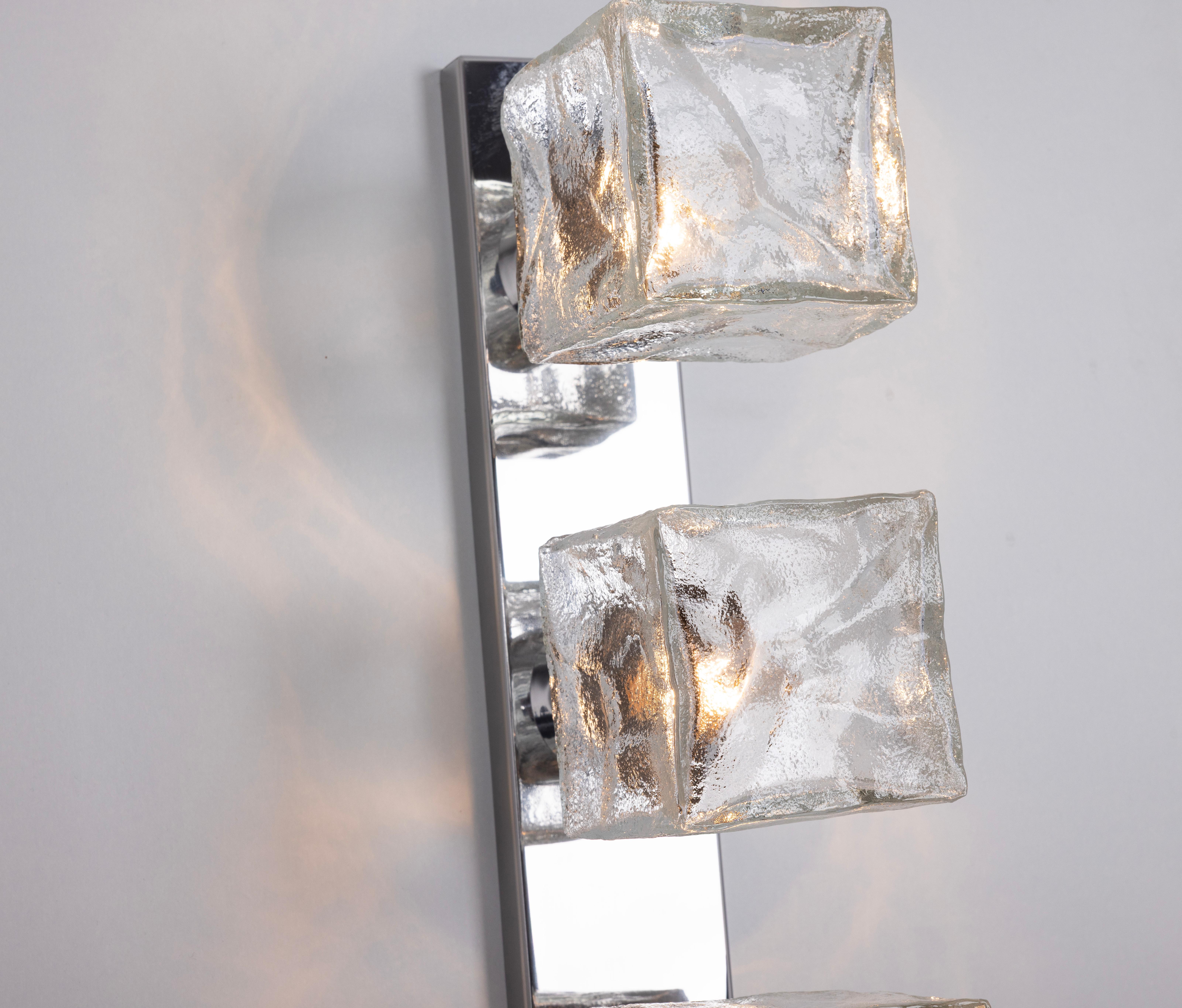 Gran aplique de cristal de Murano de Kalmar Cube, Austria, años 60 Austríaco en venta