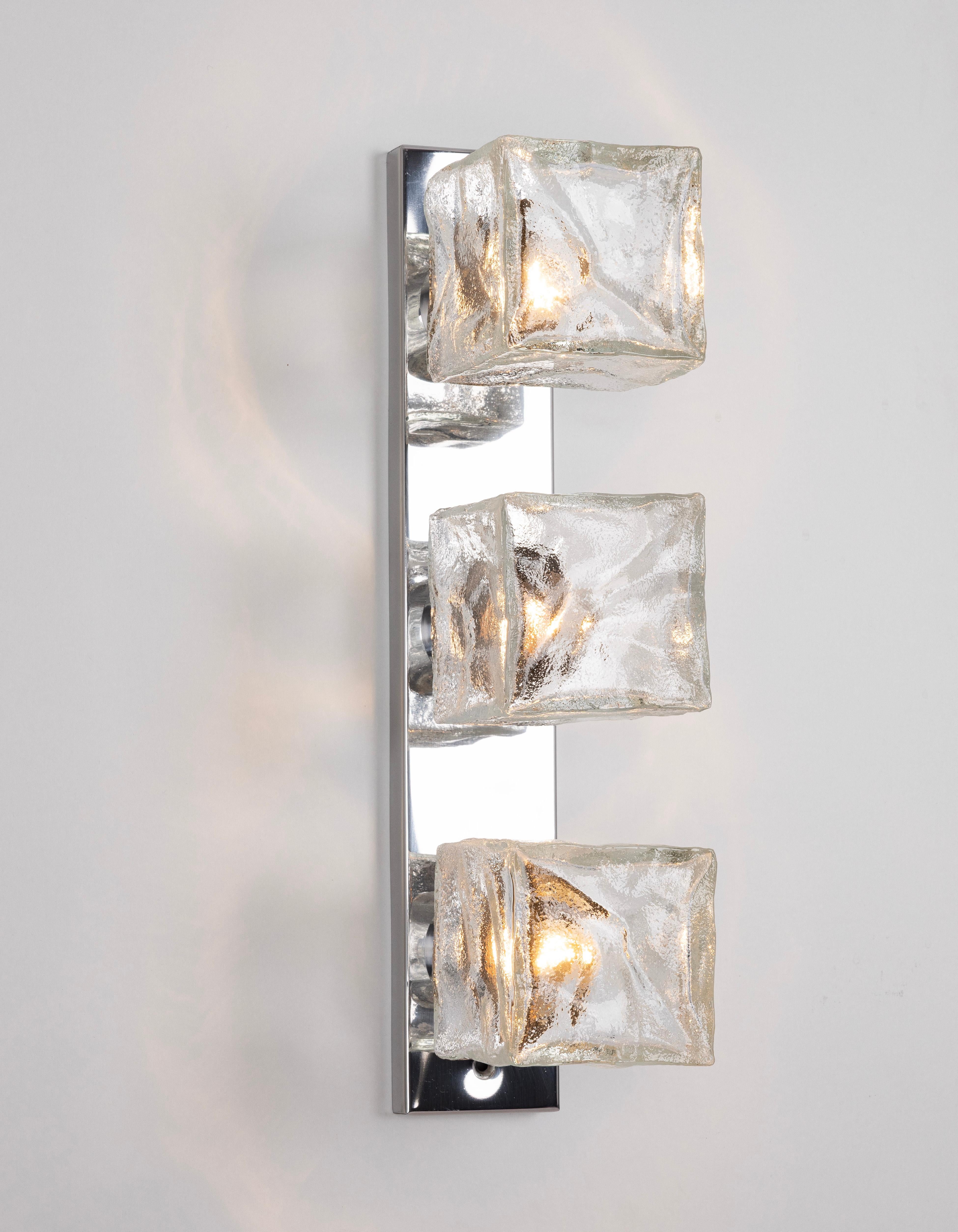 Gran aplique de cristal de Murano de Kalmar Cube, Austria, años 60 en venta 1