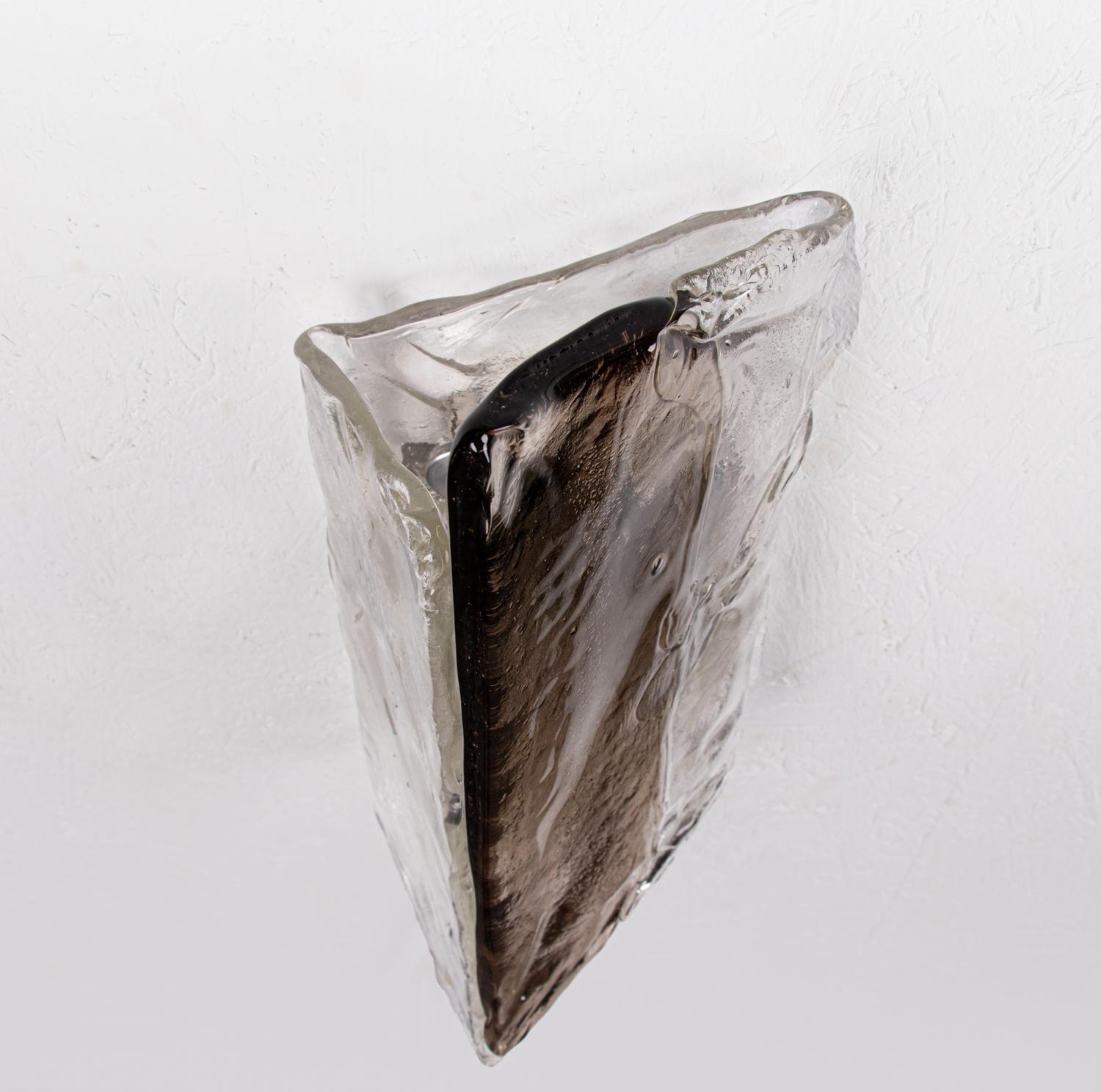 Hand-Crafted Large Amber Murano Wall Sconce Glass & Chrome by Carlo Nason, J.T. Kalmar, 1960s For Sale