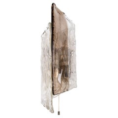 Large Amber Murano Wall Sconce Glass & Chrome by Carlo Nason, J.T. Kalmar, 1960s