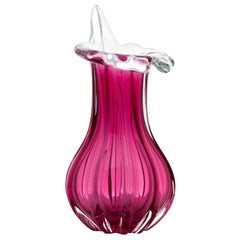 Vintage Large Murano Jack-in-Pulpit Vase in Purple, Attributed to Barovier & Toso, 1950s