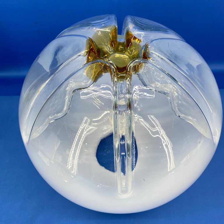 Large Murano Mazzega Glass Globe Ceiling Lamp, 1960s, Italy For Sale at