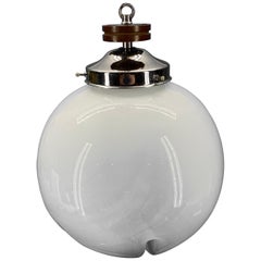 Large Murano Mazzega Glass Globe Ceiling Lamp, 1960s, Italy
