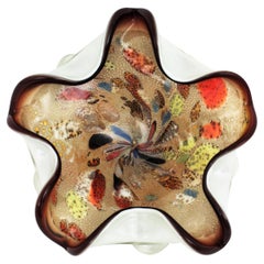 Large Murano Multicolor Murrine Italian Art Glass Bowl by Dino Martens Avem