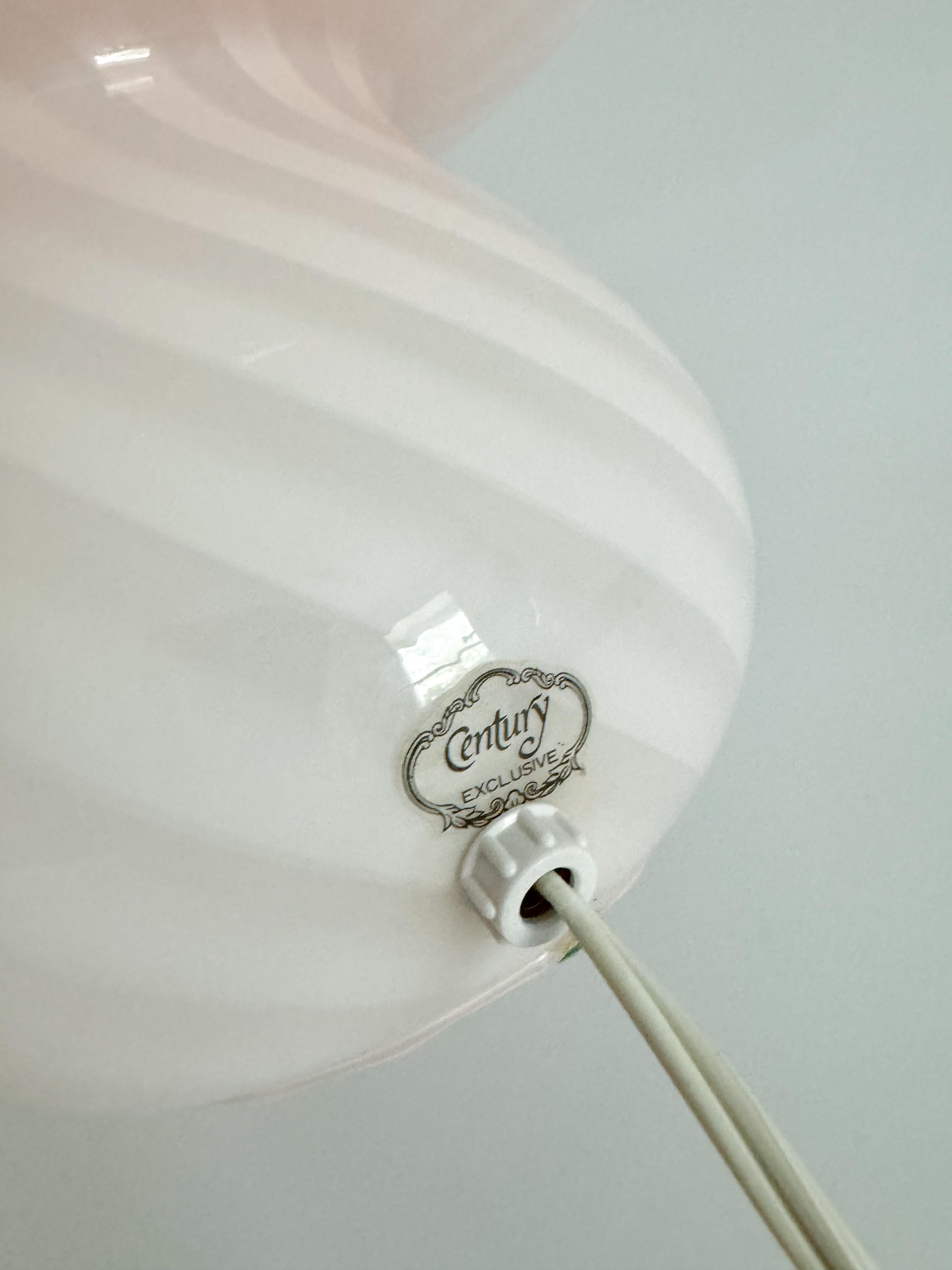 20th Century Large Murano Mushroom Light Pink Swirl Glass Fungo Table Lamp