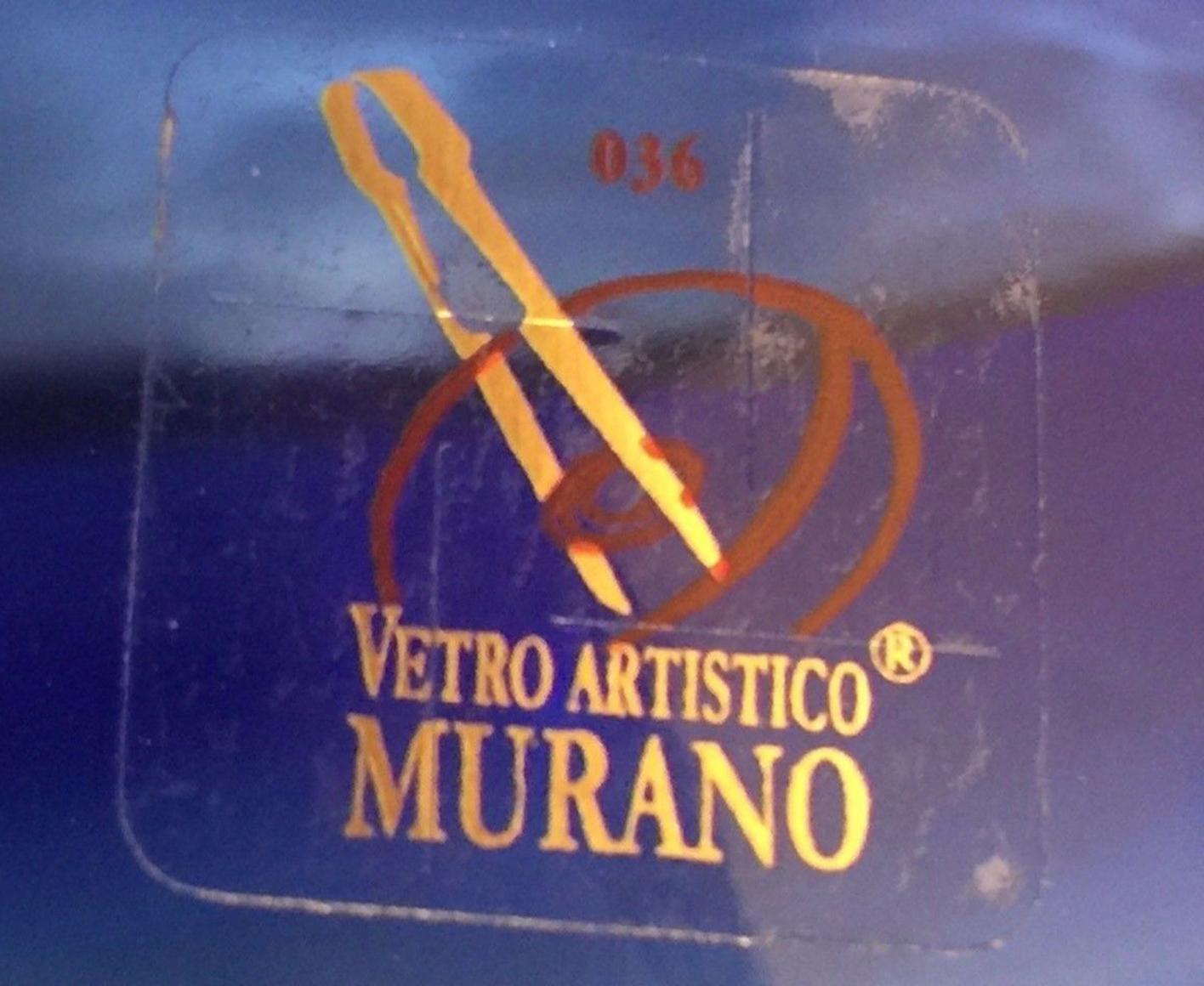 Große abstrakte mehrfarbige Murano-Kunstglasvase Oceanos aus Muranoglas, signiert Vetro Artistico, signiert im Angebot 5