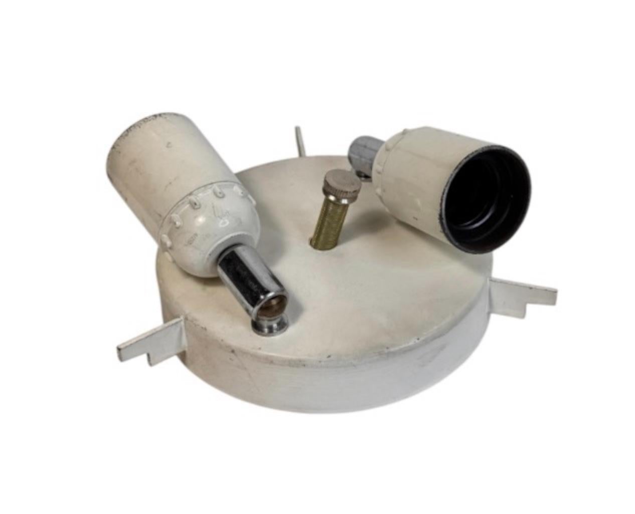 Große Murano Opalglas & braunen Streifen Flush Mount Made by Itre Italien 1980er (Italienisch) im Angebot