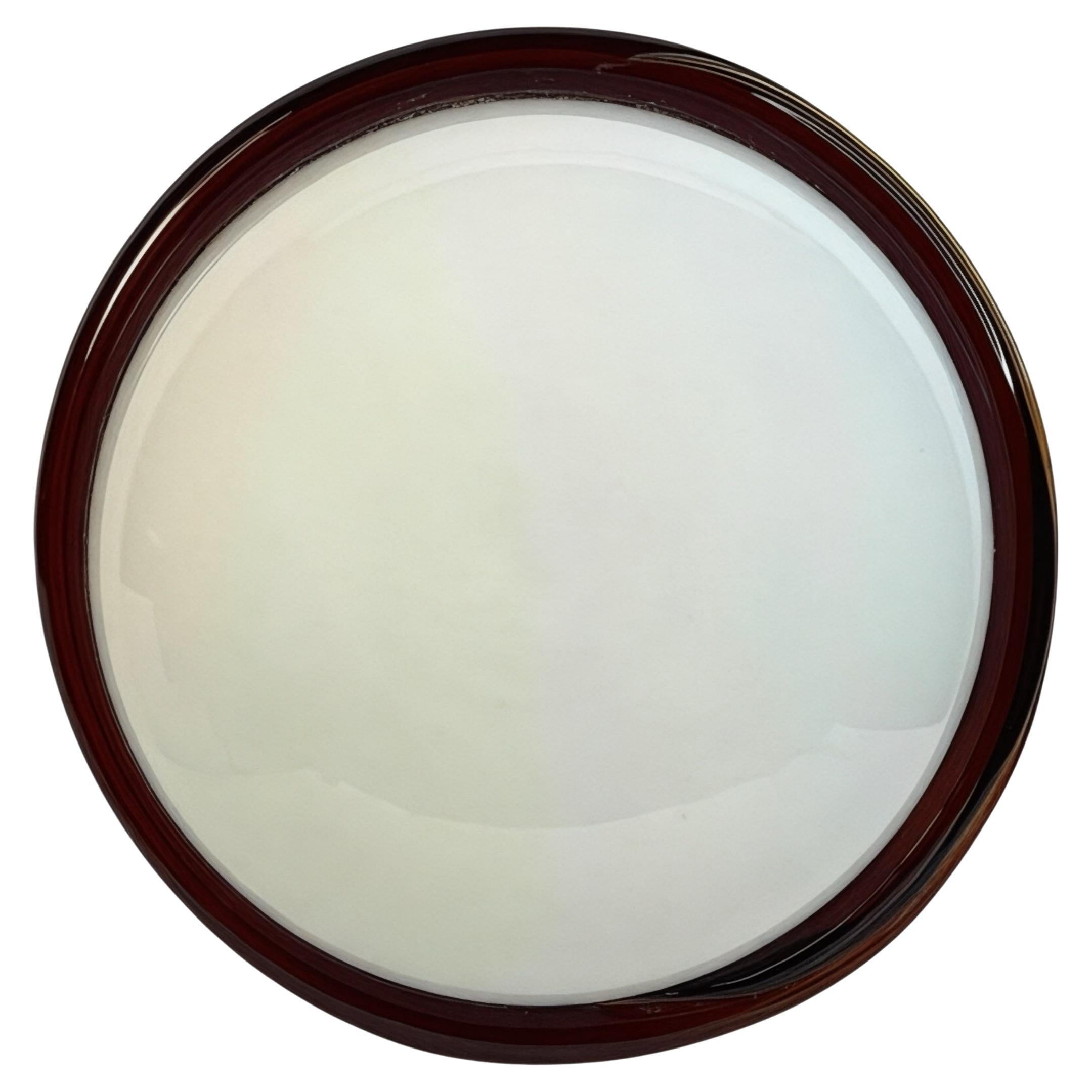 Große Murano Opalglas
braunen Streifen Flush Mount Made by Itre Italien 1980er